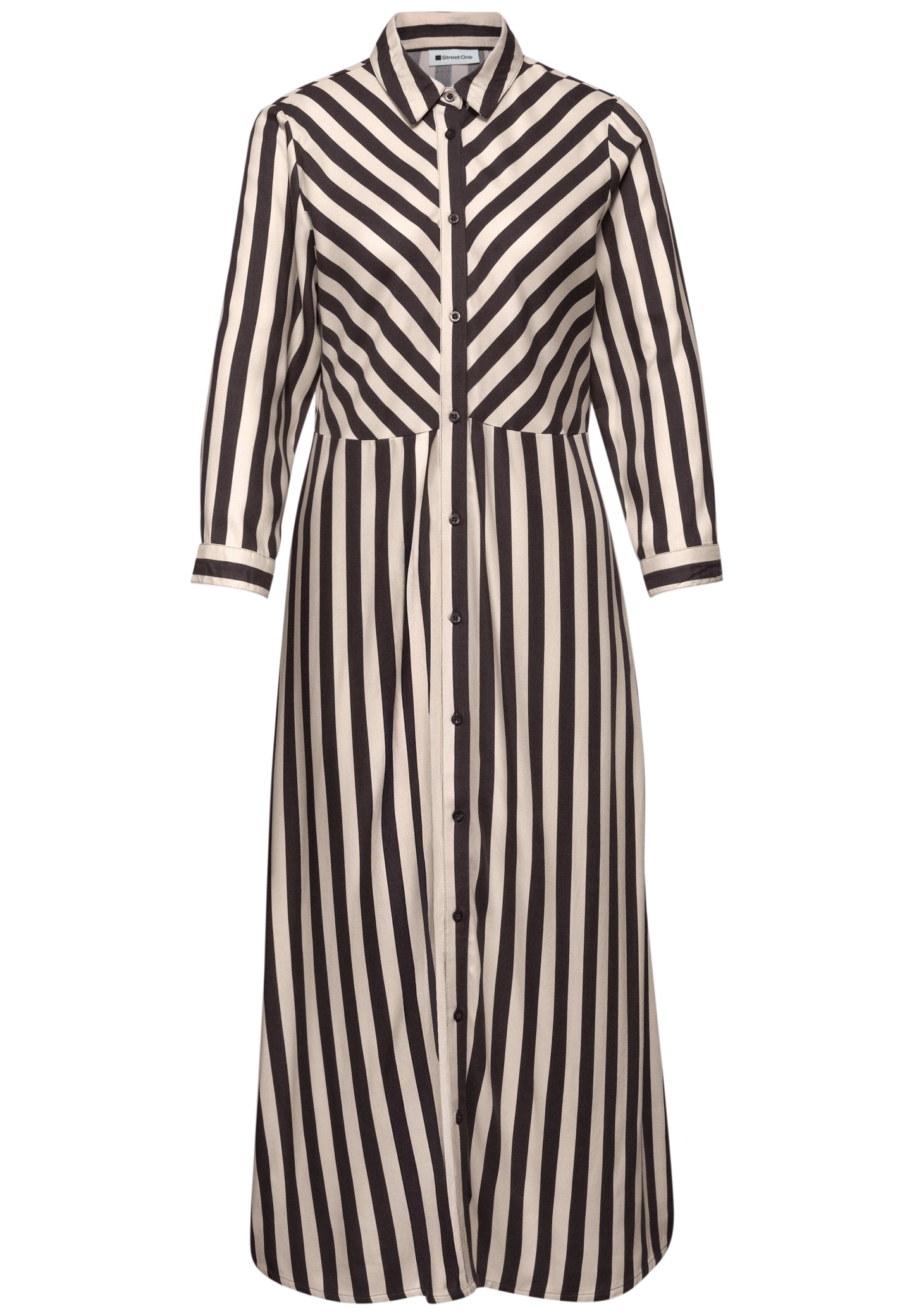 Street One - Midi-Kleid mit durchgehender Knopfleiste - Farbe: clay sand