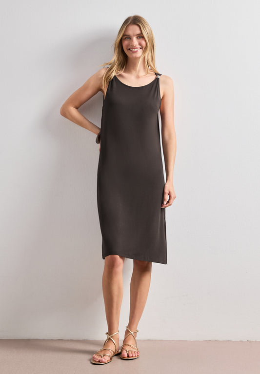 Street One - Knielanges Kleid mit Schnallendetail - Farbe: espresso brown