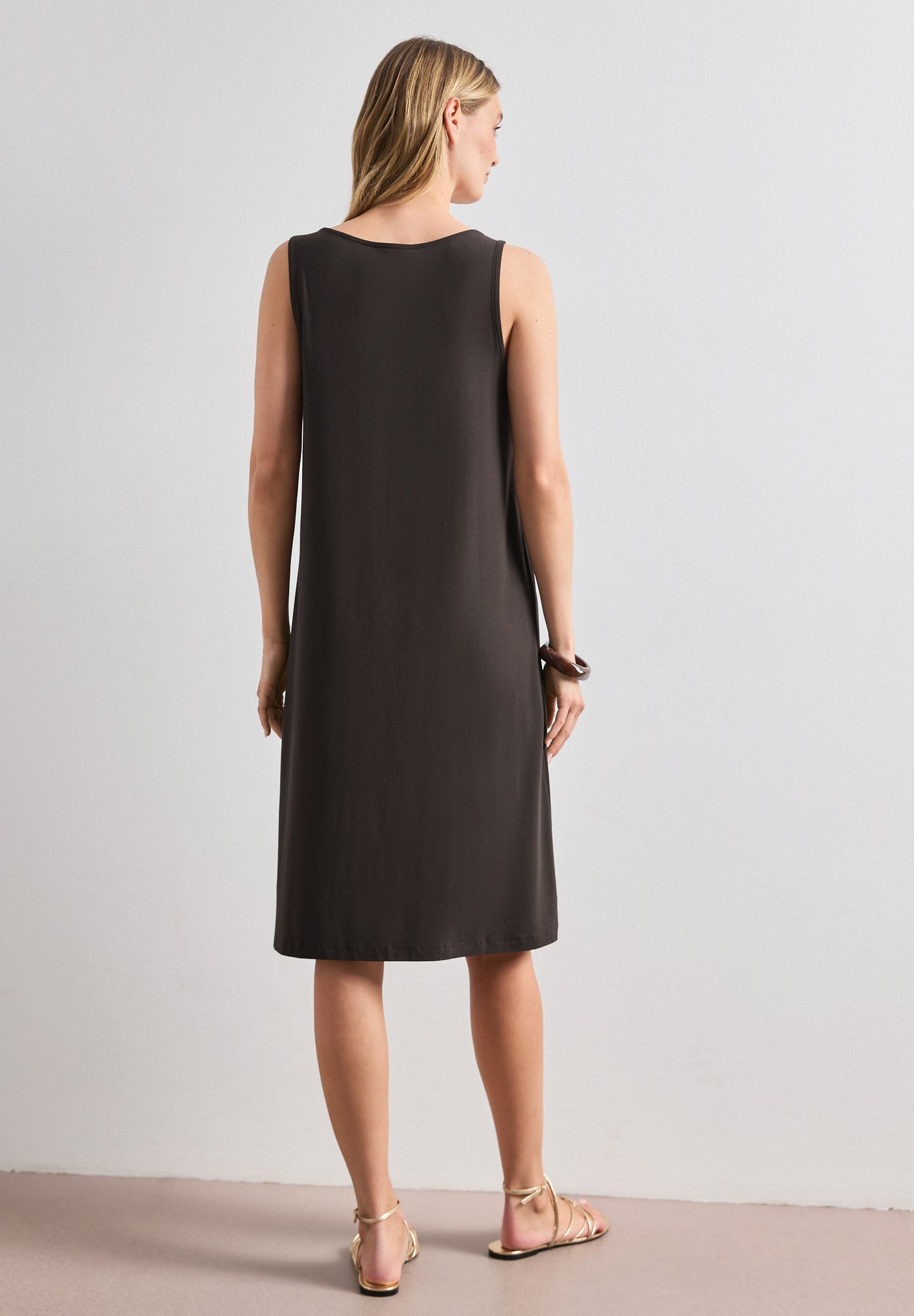 Street One - Knielanges Kleid mit Schnallendetail - Farbe: espresso brown