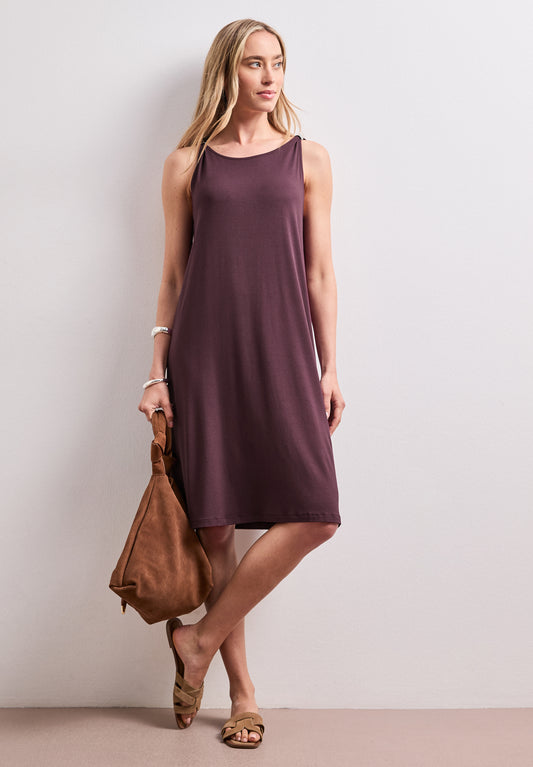 Street One - Knielanges Kleid mit Schnallendetail - Farbe: rustic rouge