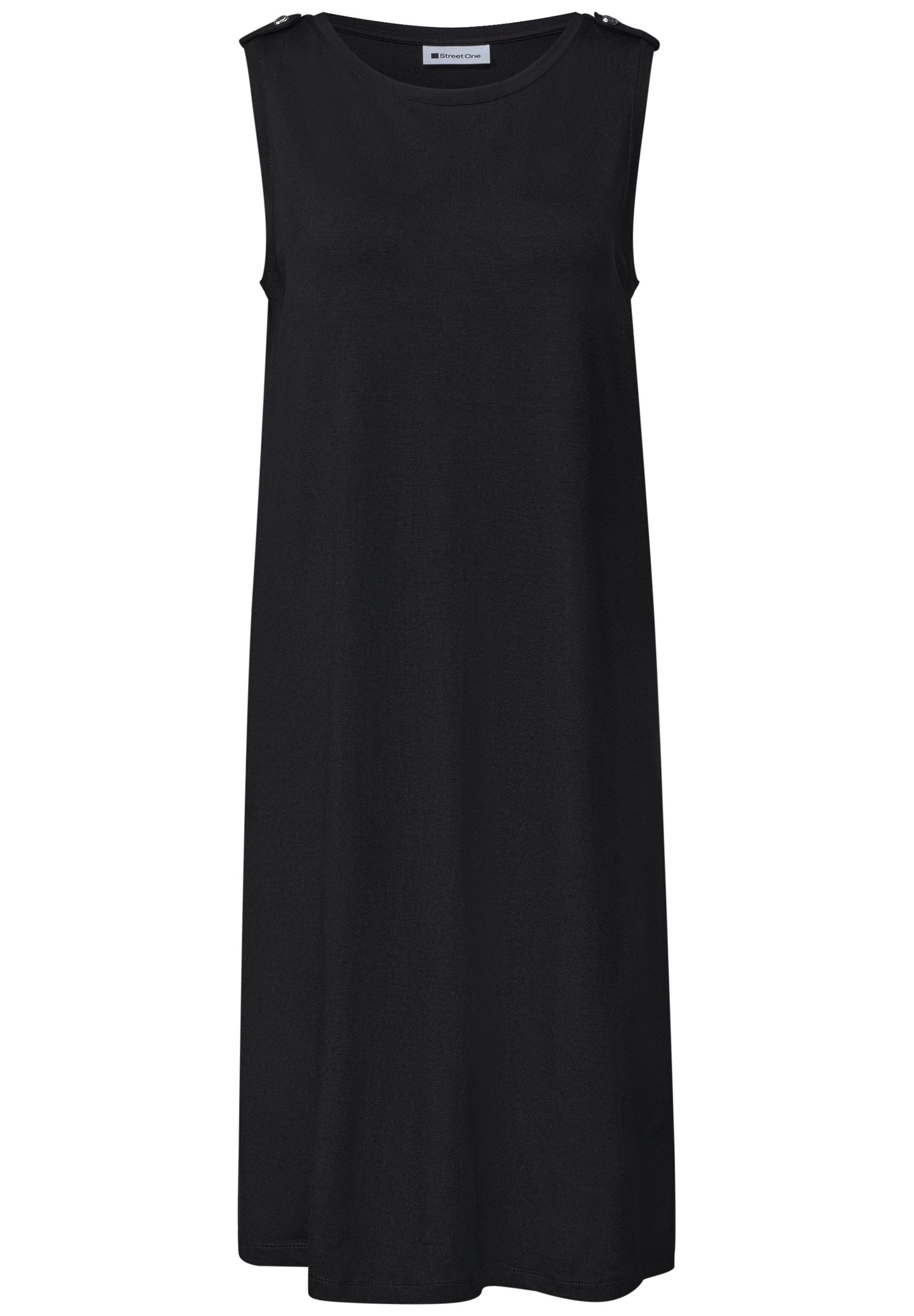 Street One - Damen Kleid mit Rundhals und Knopfdetail - Farbe: Black