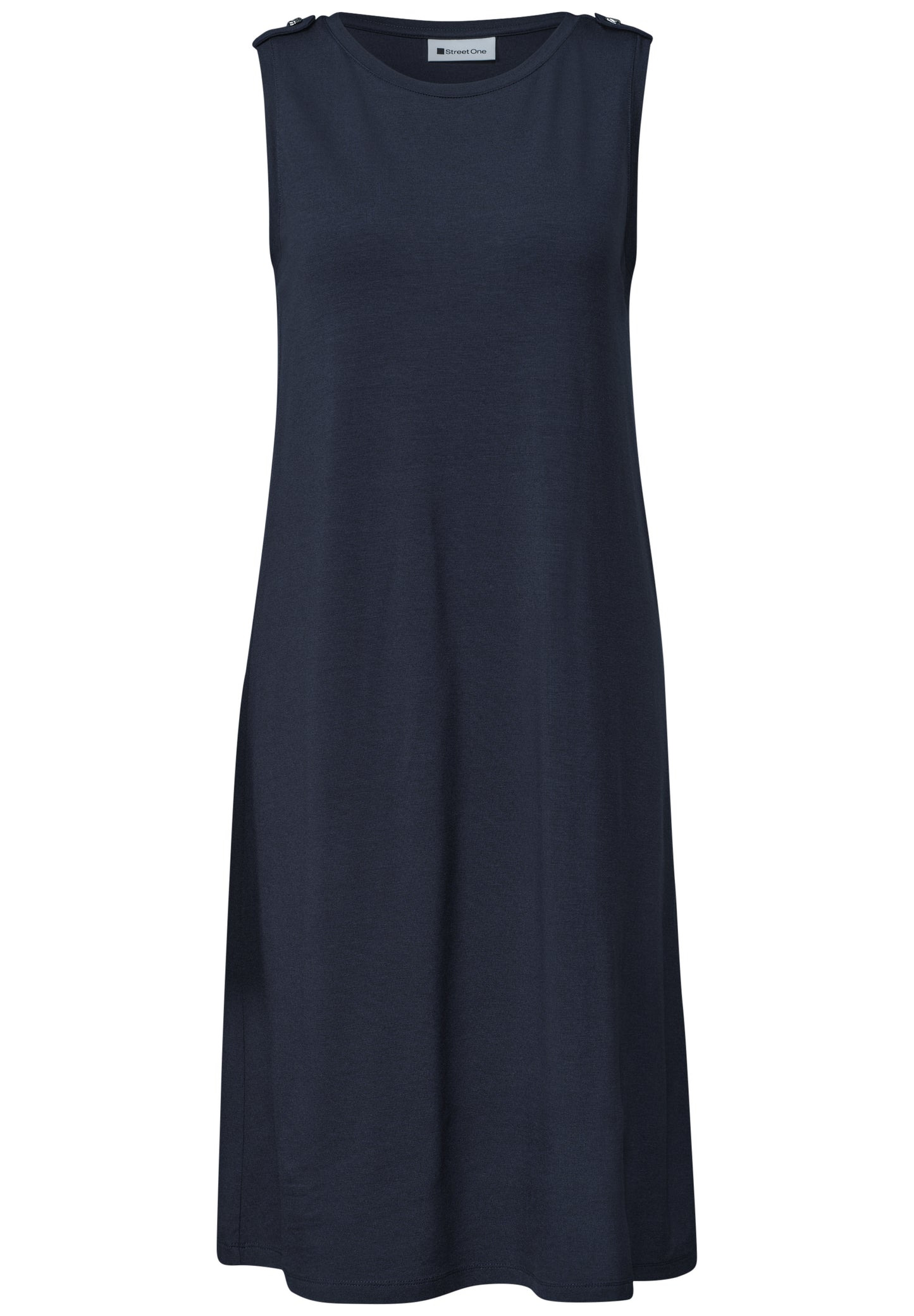 Street One - Damen Kleid mit Rundhals und Knopfdetail - Farbe: darkest blue