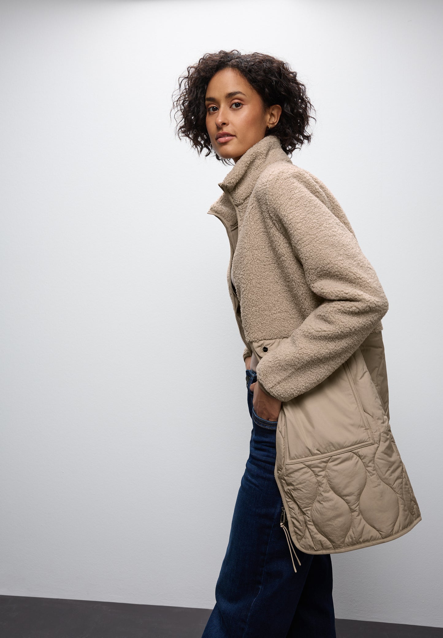 Street One Strukturmix Mantel - Farbe: reef sand