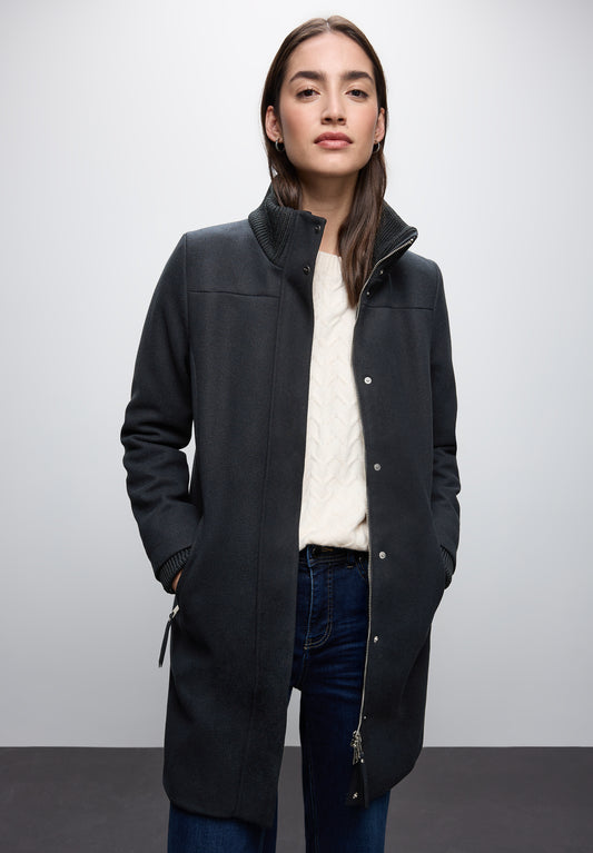 Street One Mantel mit Strickdetails - Farbe: Obsidian Blue