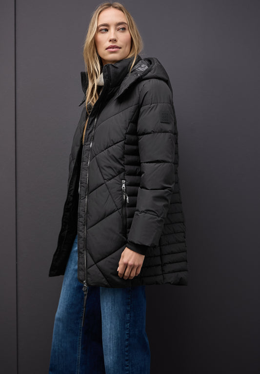 Street One Steppjacke in Midi-Länge - Farbe: Black