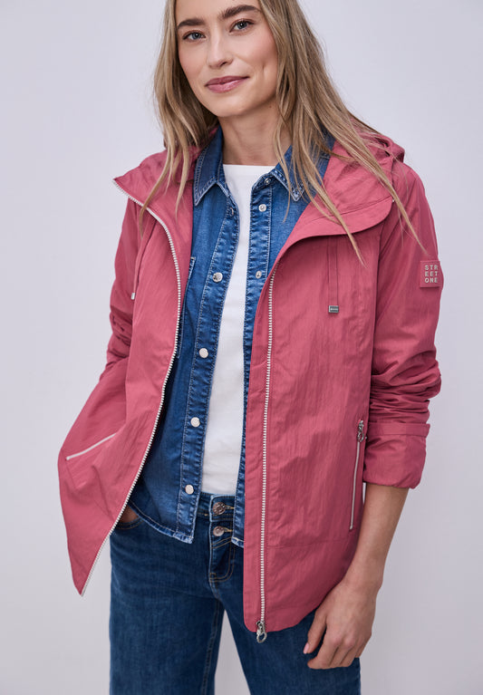 Street One - Jacke mit Kapuze und Zipper - Farbe: desert berry