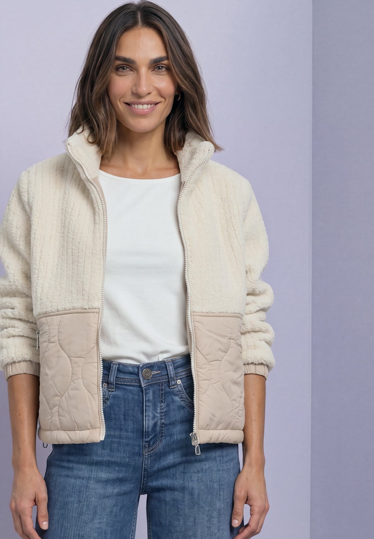 Street One Teddy-Jacke A202251-17185 in soft fawn beige