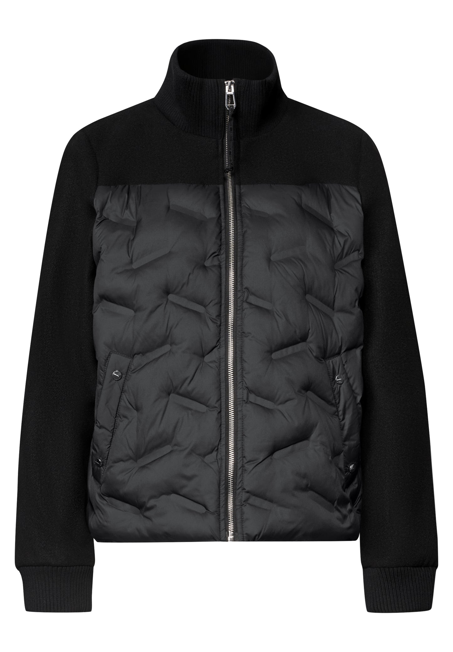 Street One - Strukturmix Jacke mit geklebter Steppung - Farbe: Black