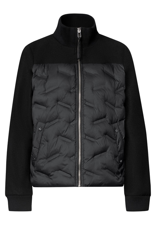 Street One - Strukturmix Jacke mit geklebter Steppung - Farbe: Black