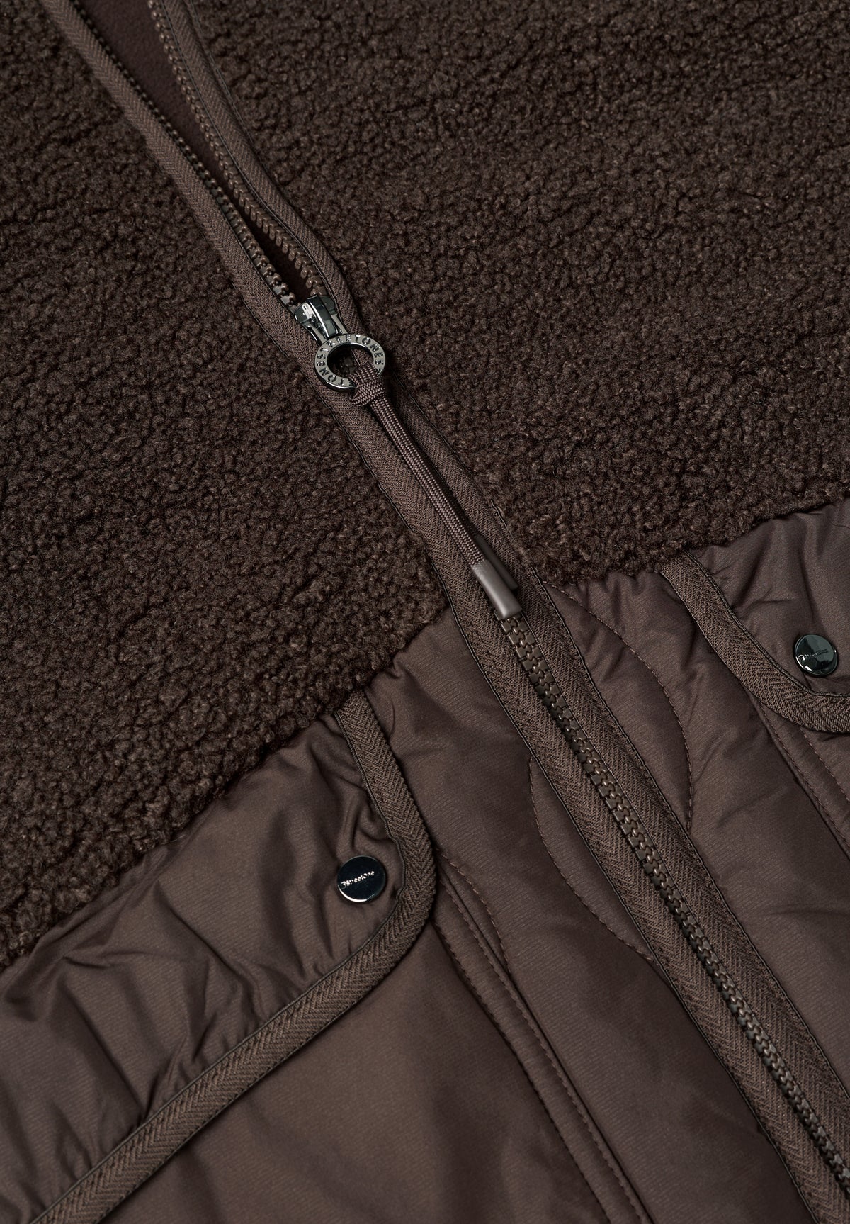 Street One - Mantel Jacke mit Strukturmix und Stehkragen - Farbe: auburn brown