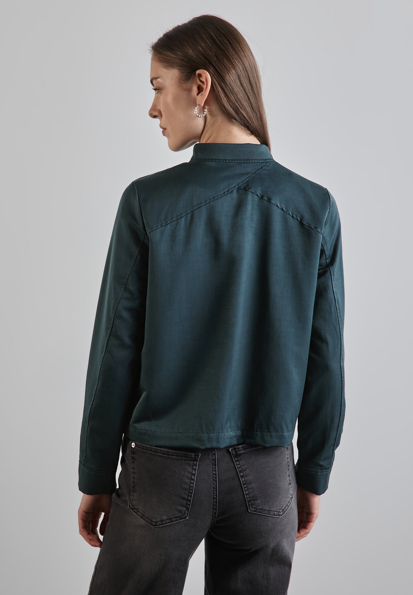 Street One Satin-Blouson - Farbe: cool vintage green