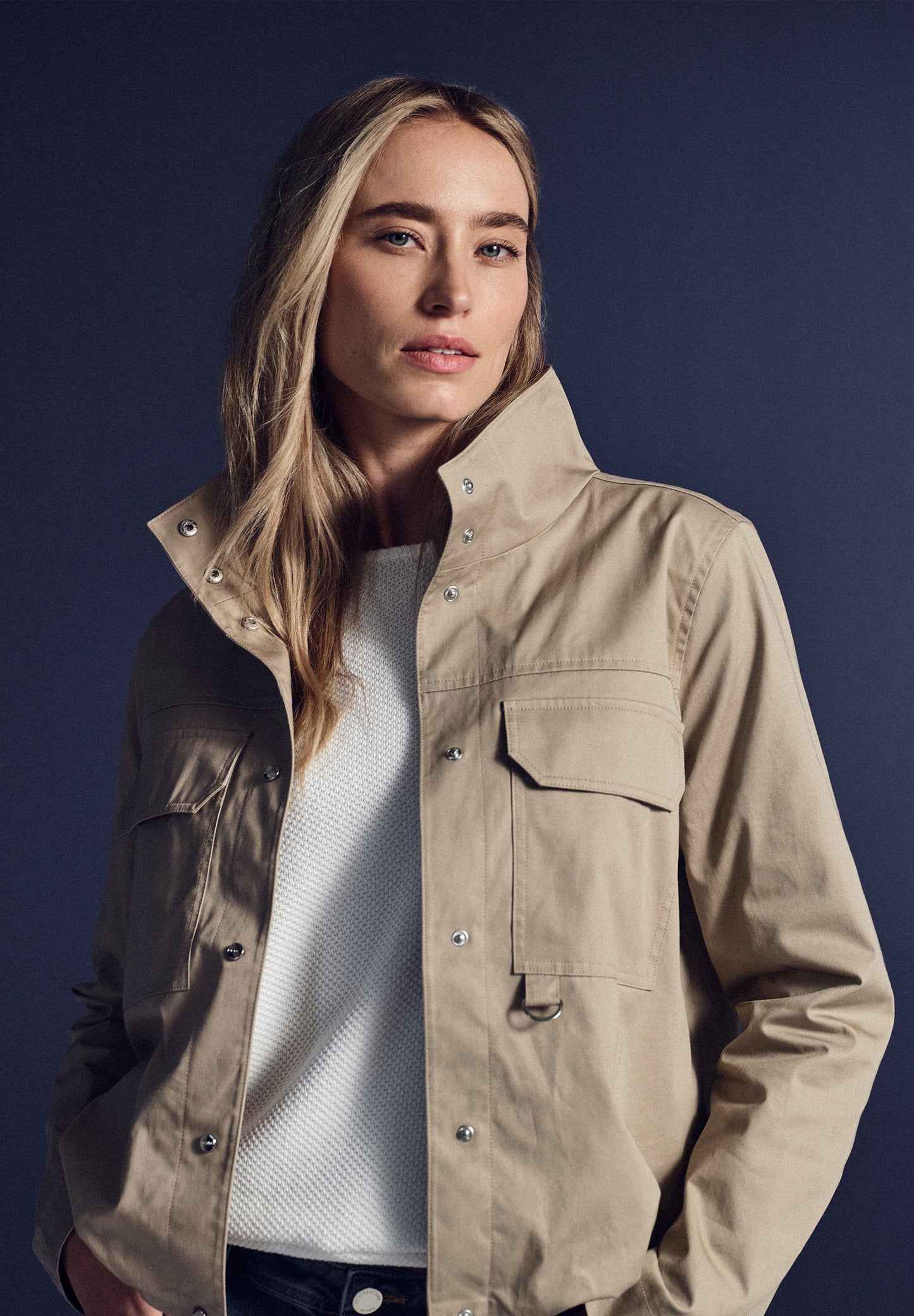 Street One Kurze Jacke mit Stehkragen - Farbe: safari beige