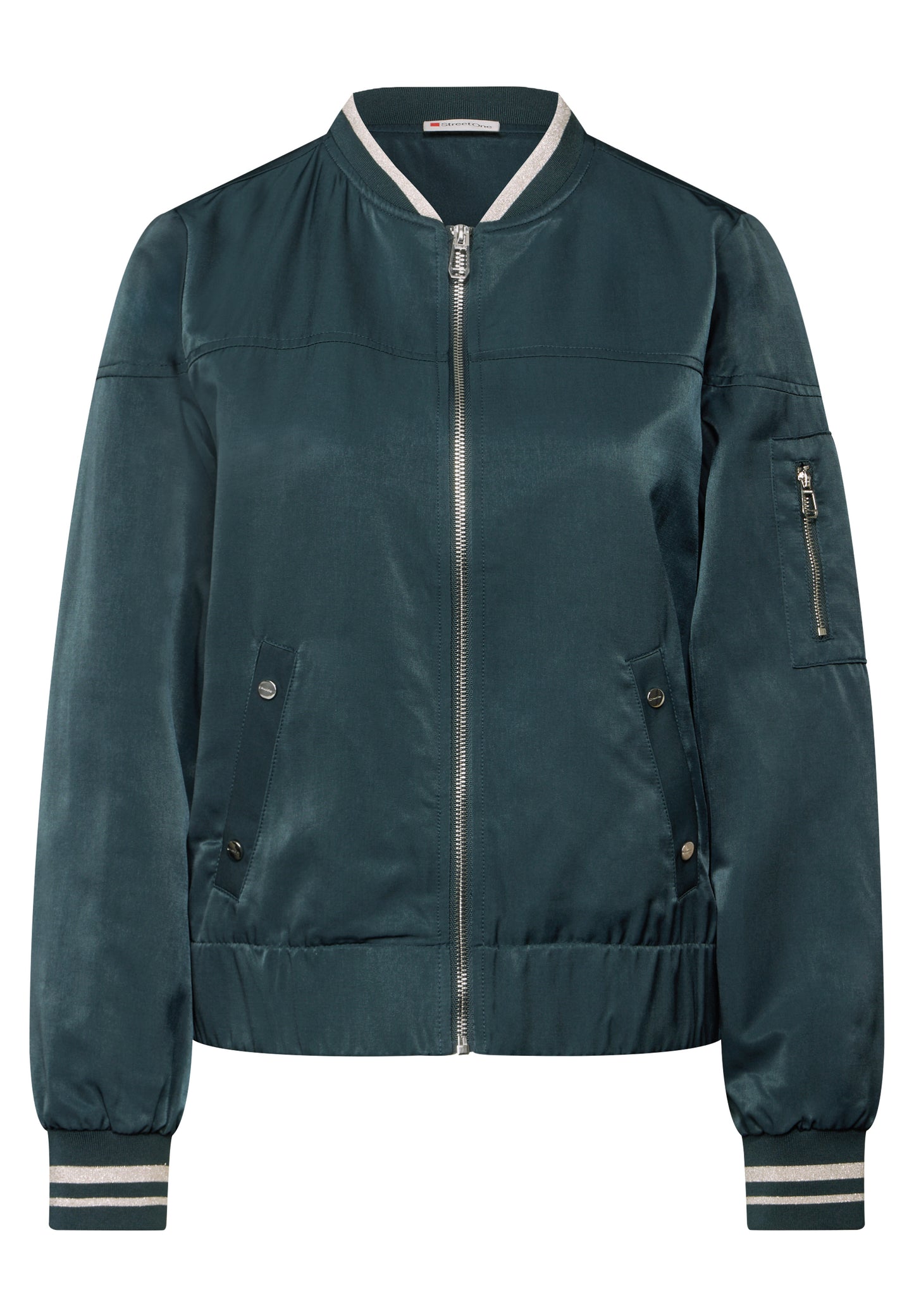 Street One Satin Blouson - Farbe: hunter green