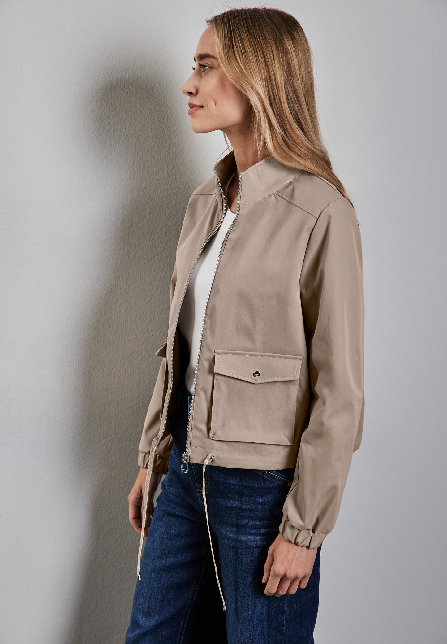 Street One Jacke mit Stehkragen - Farbe: safari beige