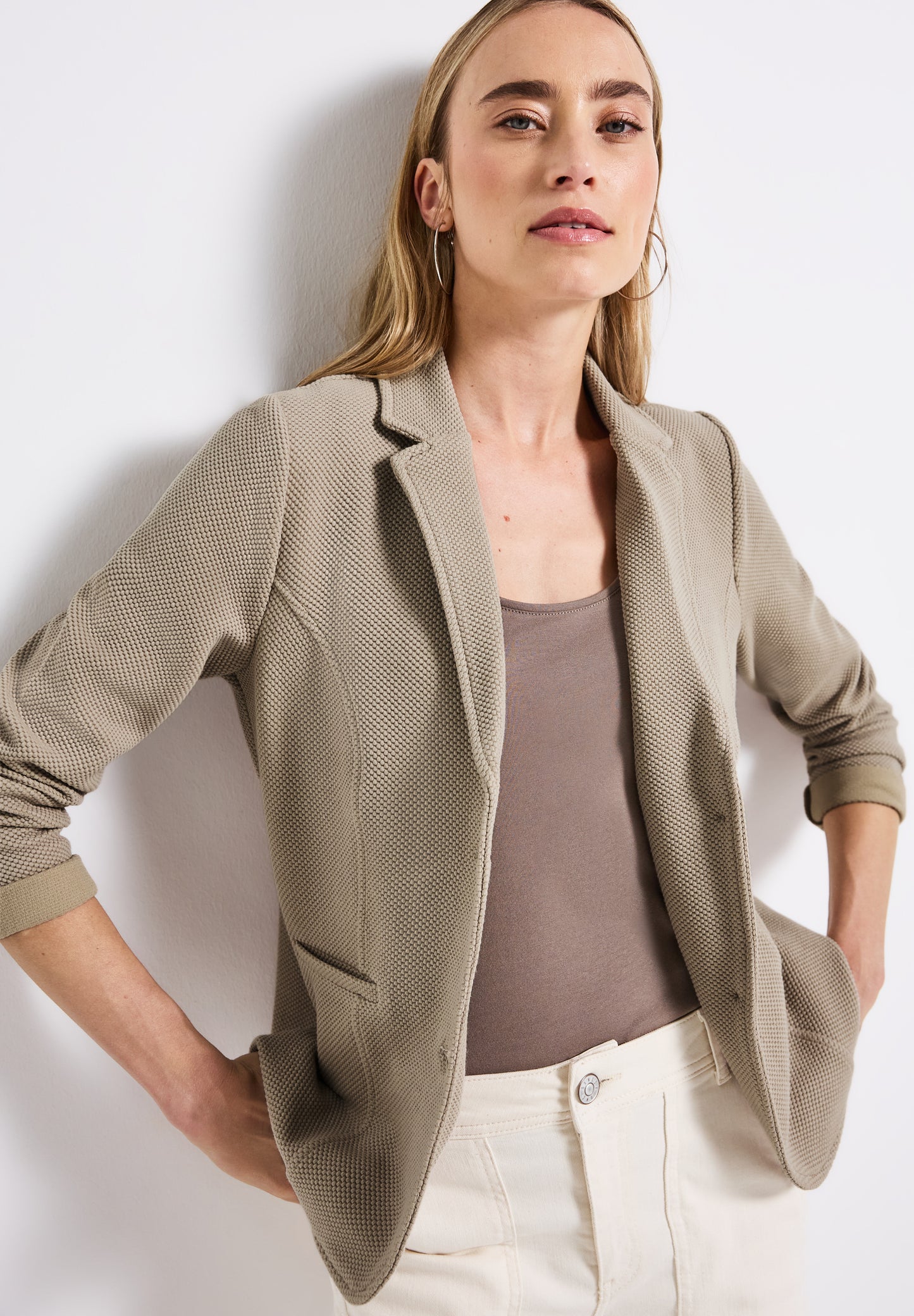 Street One Basic Blazer mit Struktur - Farbe: morning beige