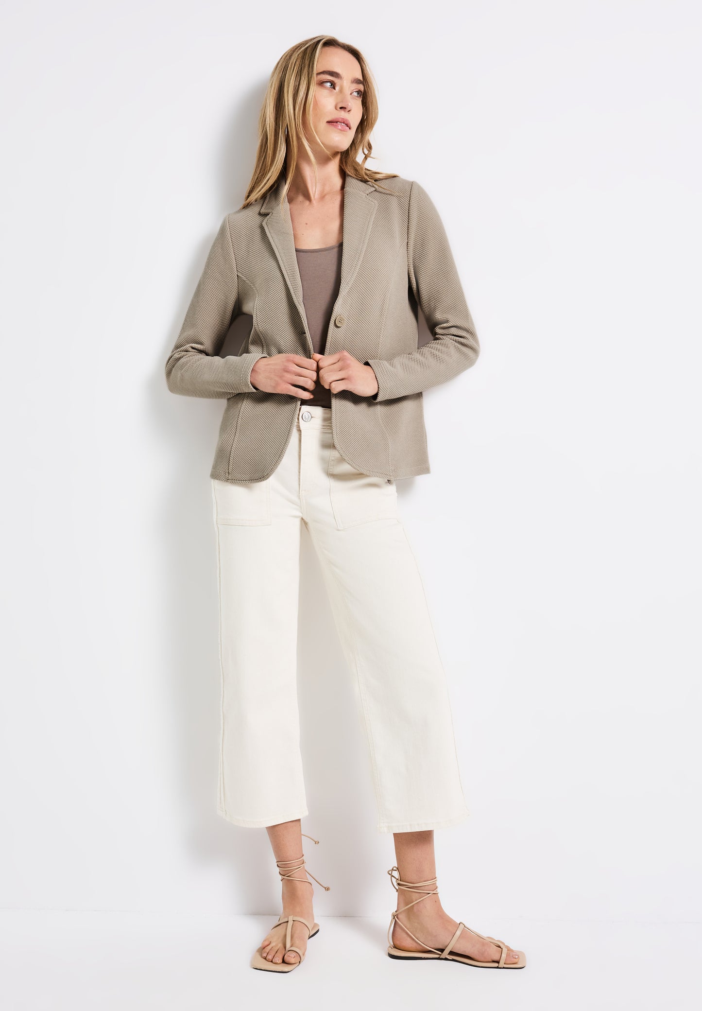 Street One Basic Blazer mit Struktur - Farbe: morning beige