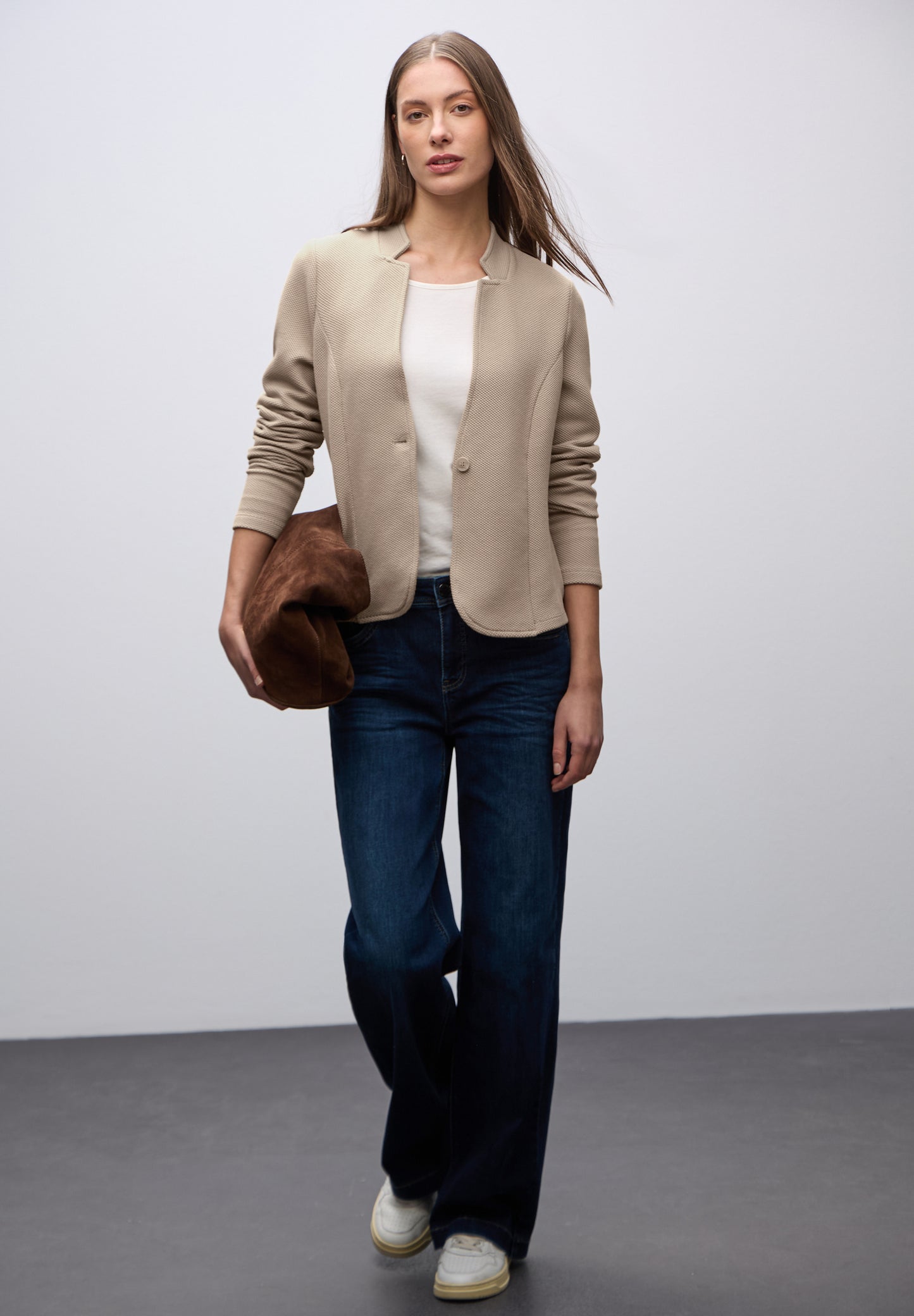 Street One Jacquard Blazer - Farbe: sanded beige