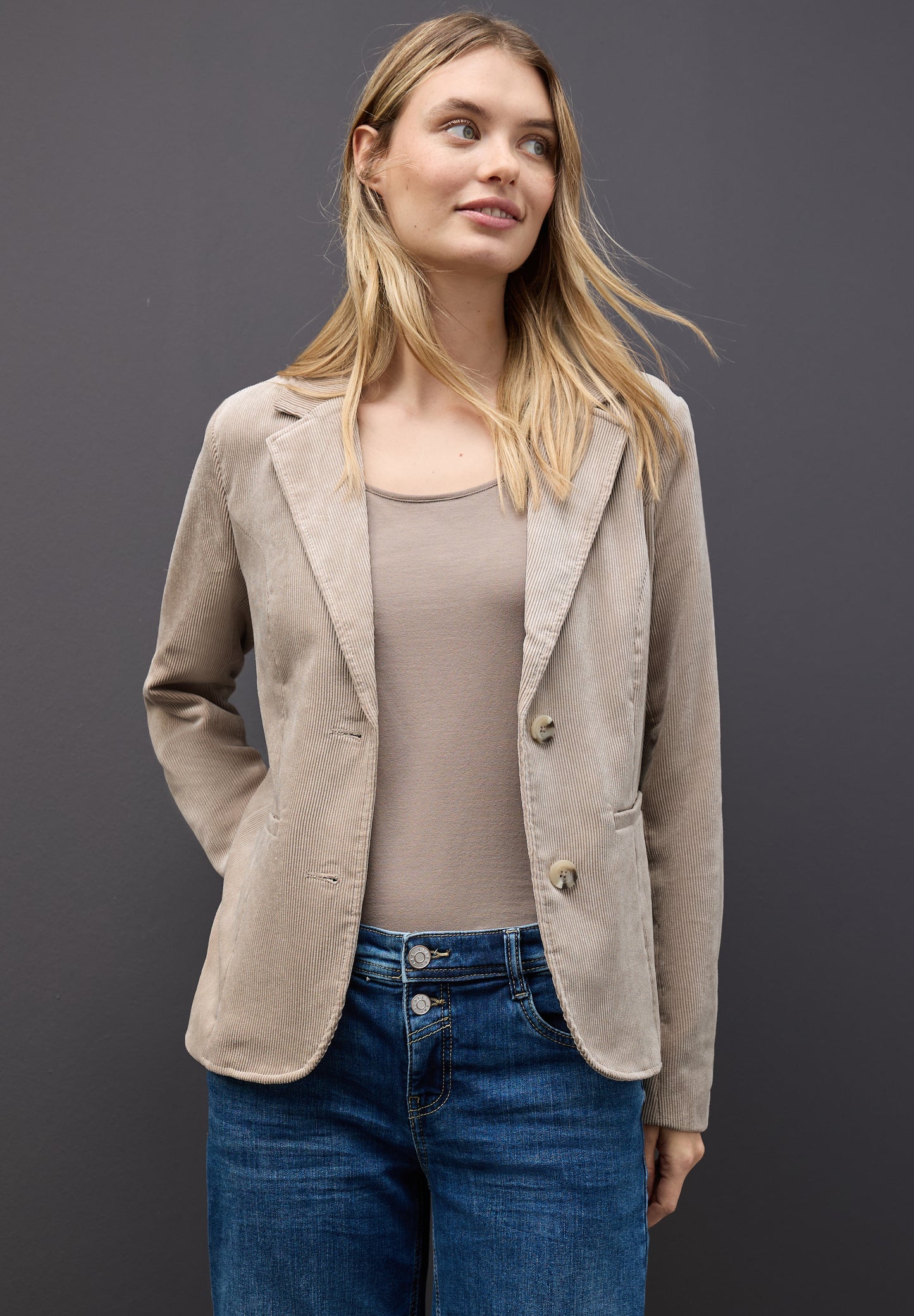 Street One Cordblazer - Farbe: morning beige