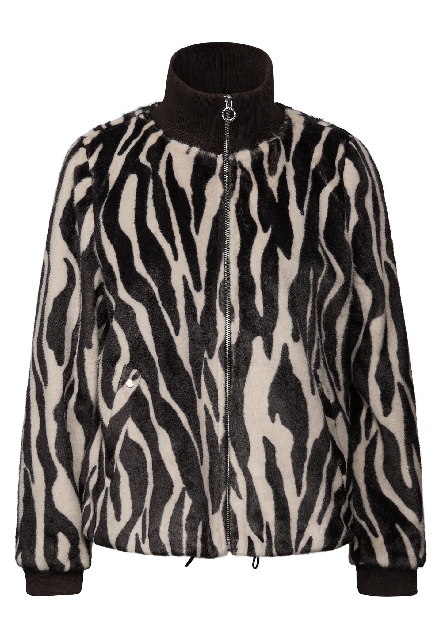 Street One Fake Fur Zebra Blouson - Farbe: deep roast brown