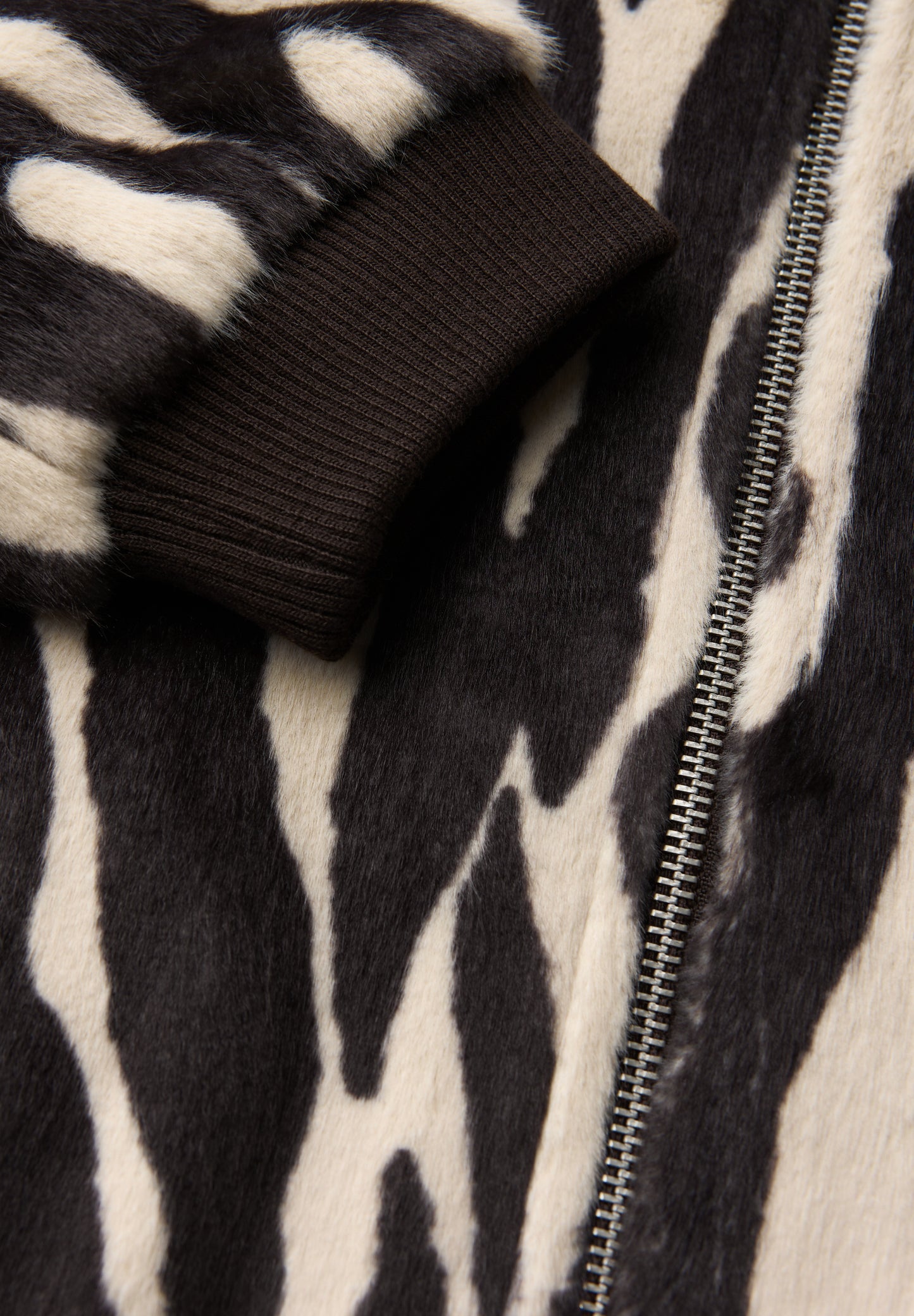 Street One Fake Fur Zebra Blouson - Farbe: deep roast brown