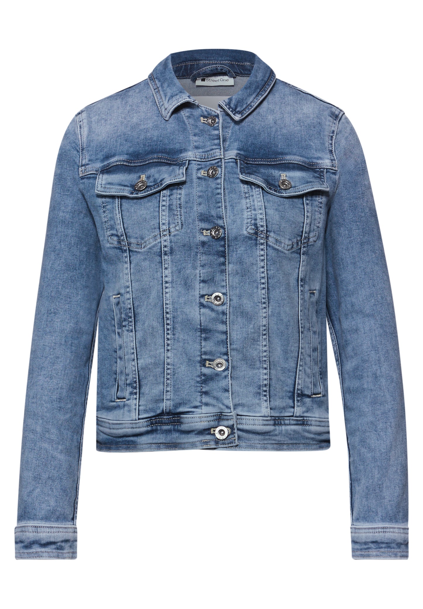 Street One - Jeansjacke mit Brusttaschen und Knöpfen - Farbe: Medium Blue Wash