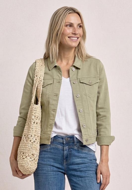 Street One - Jeansjacke im Colored-Denim-Look - Farbe: Olive Washed