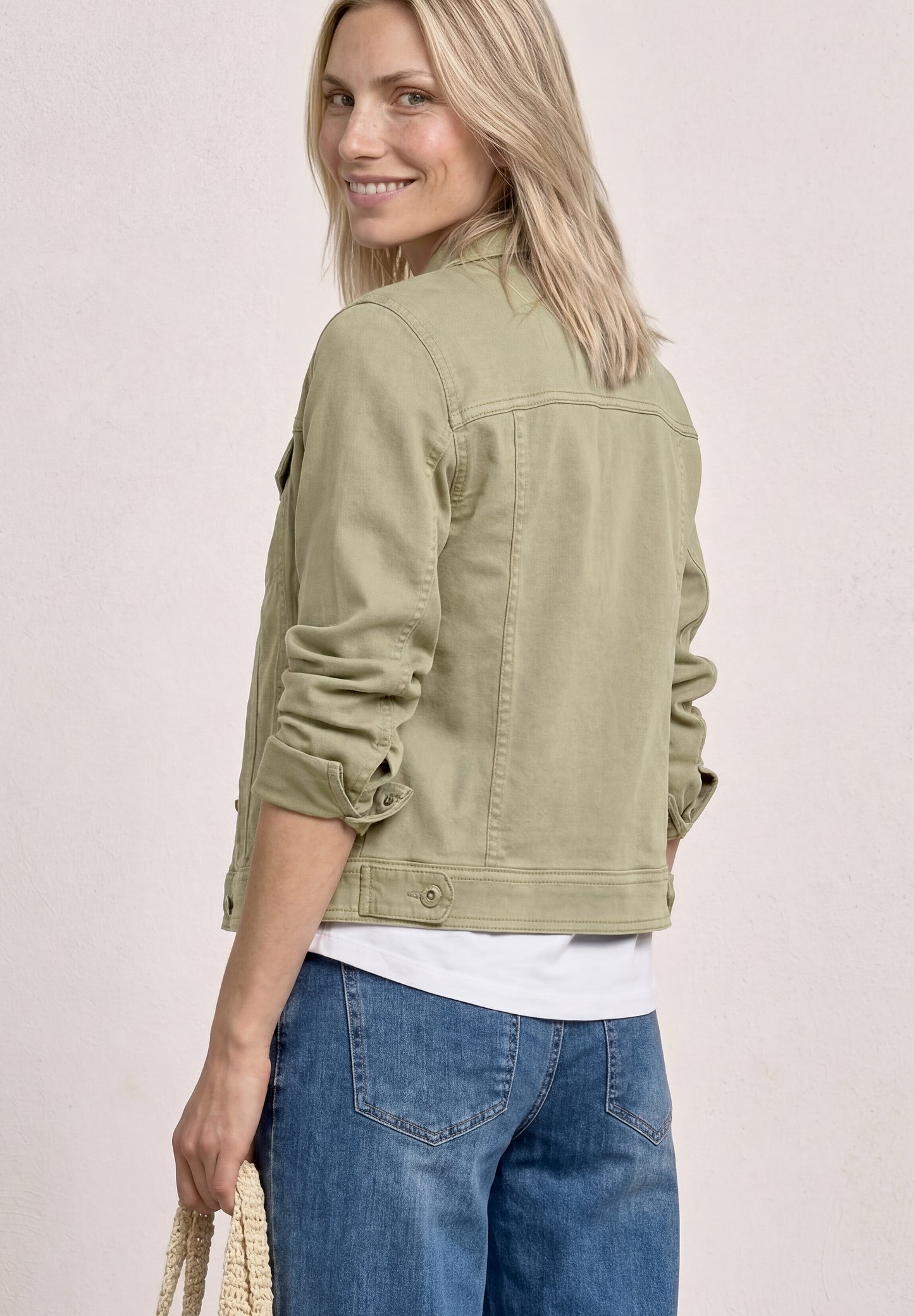 Street One - Jeansjacke im Colored-Denim-Look - Farbe: Olive Washed