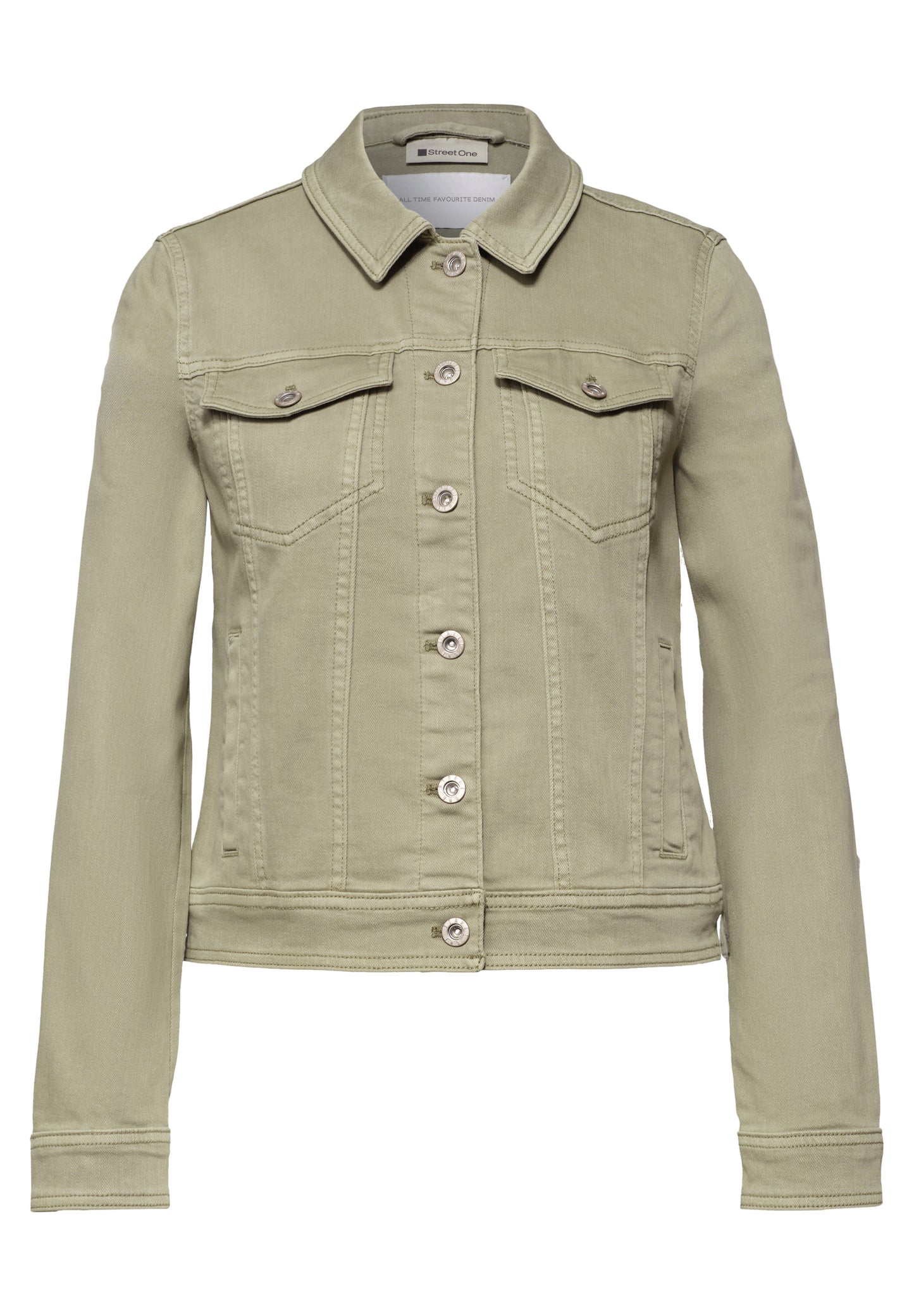 Street One - Jeansjacke im Colored-Denim-Look - Farbe: Olive Washed