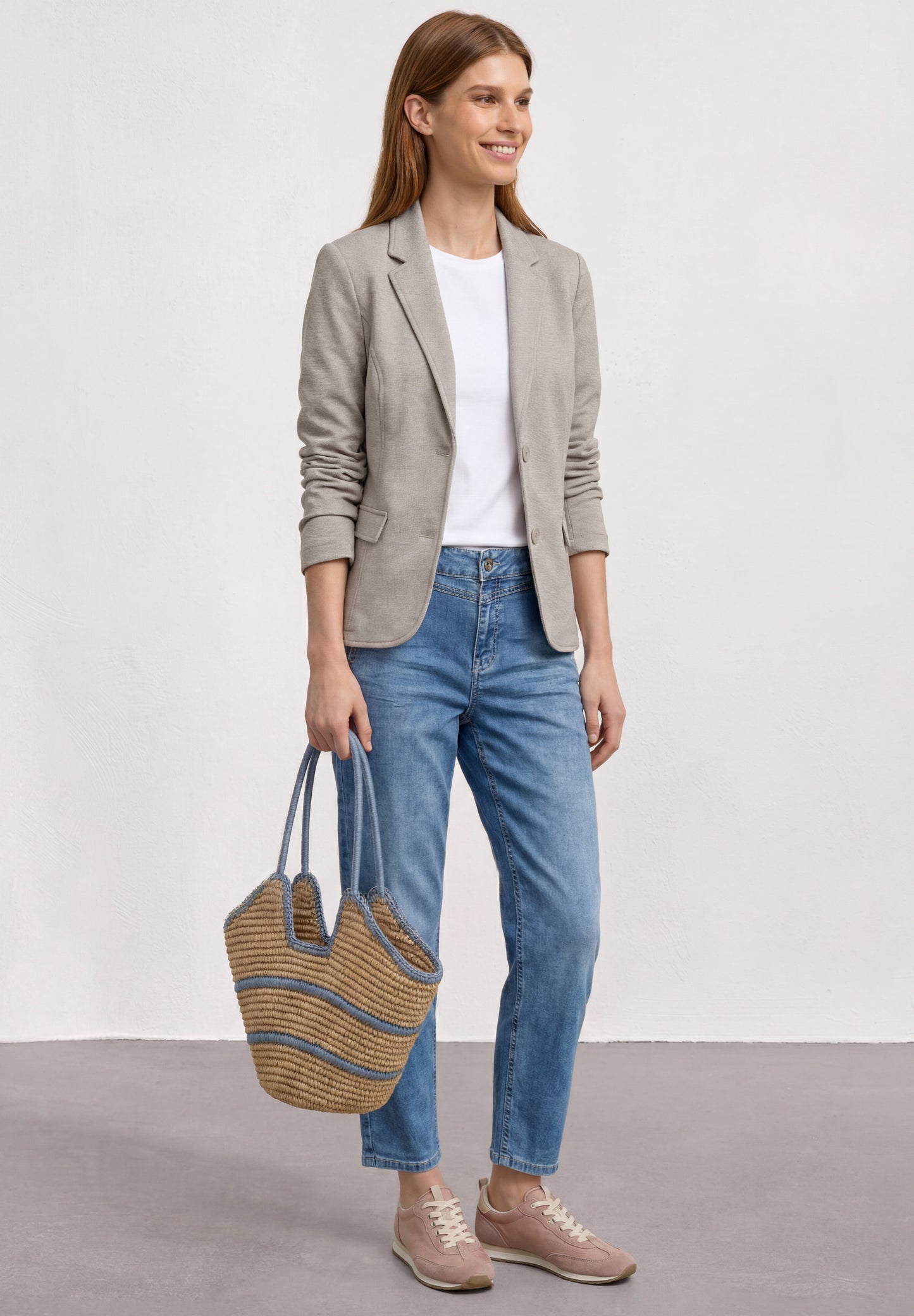 Street One - Basic  Piqué Blazer - Farbe: clay sand