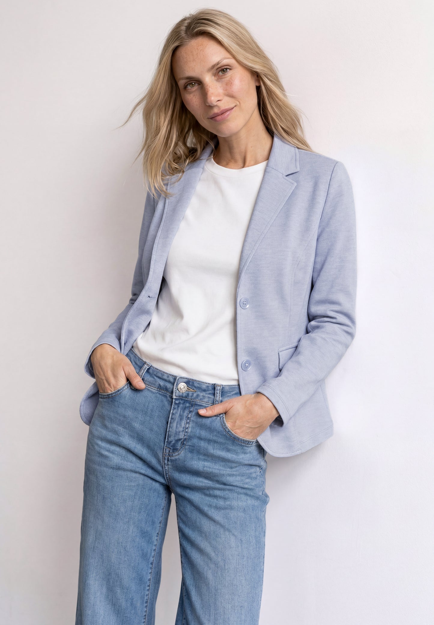 Street One - Basic Piquè Blazer - Farbe: whispery blue