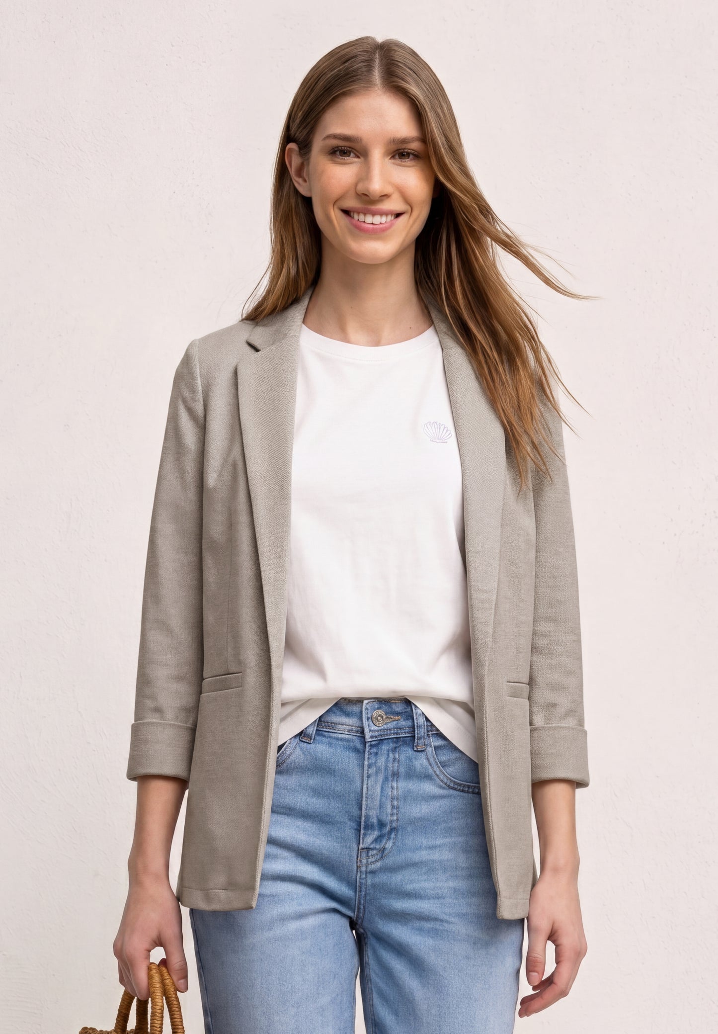 Street One - Blazer im langen und offenen Schnitt - Farbe: clay sand