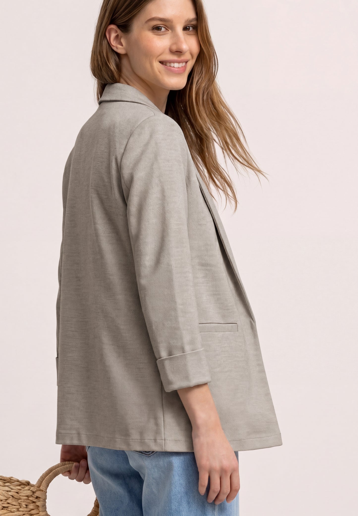 Street One - Blazer im langen und offenen Schnitt - Farbe: clay sand