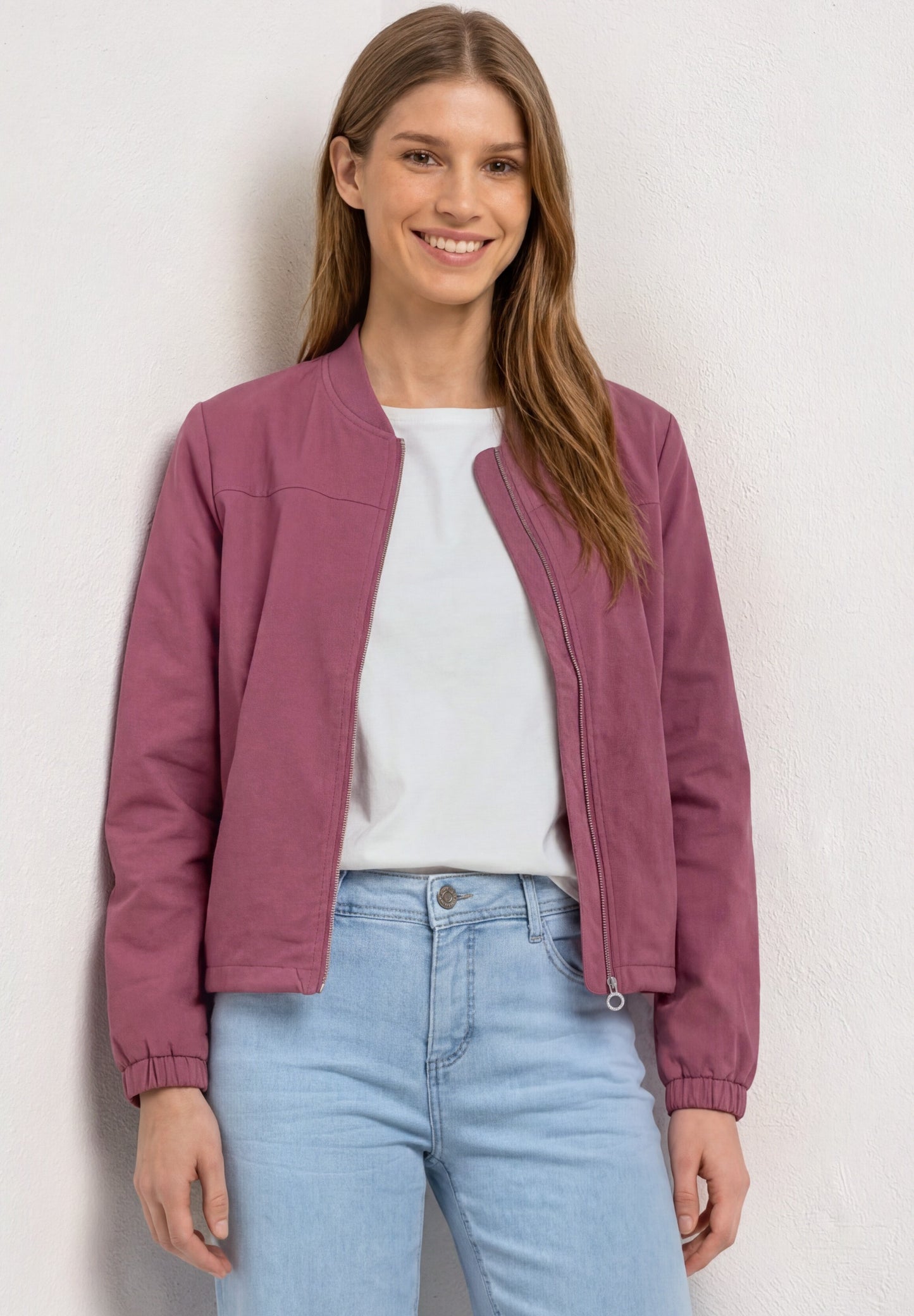 Street One - Langarm Blouson mit Zipper - Farbe: dark clouded blush