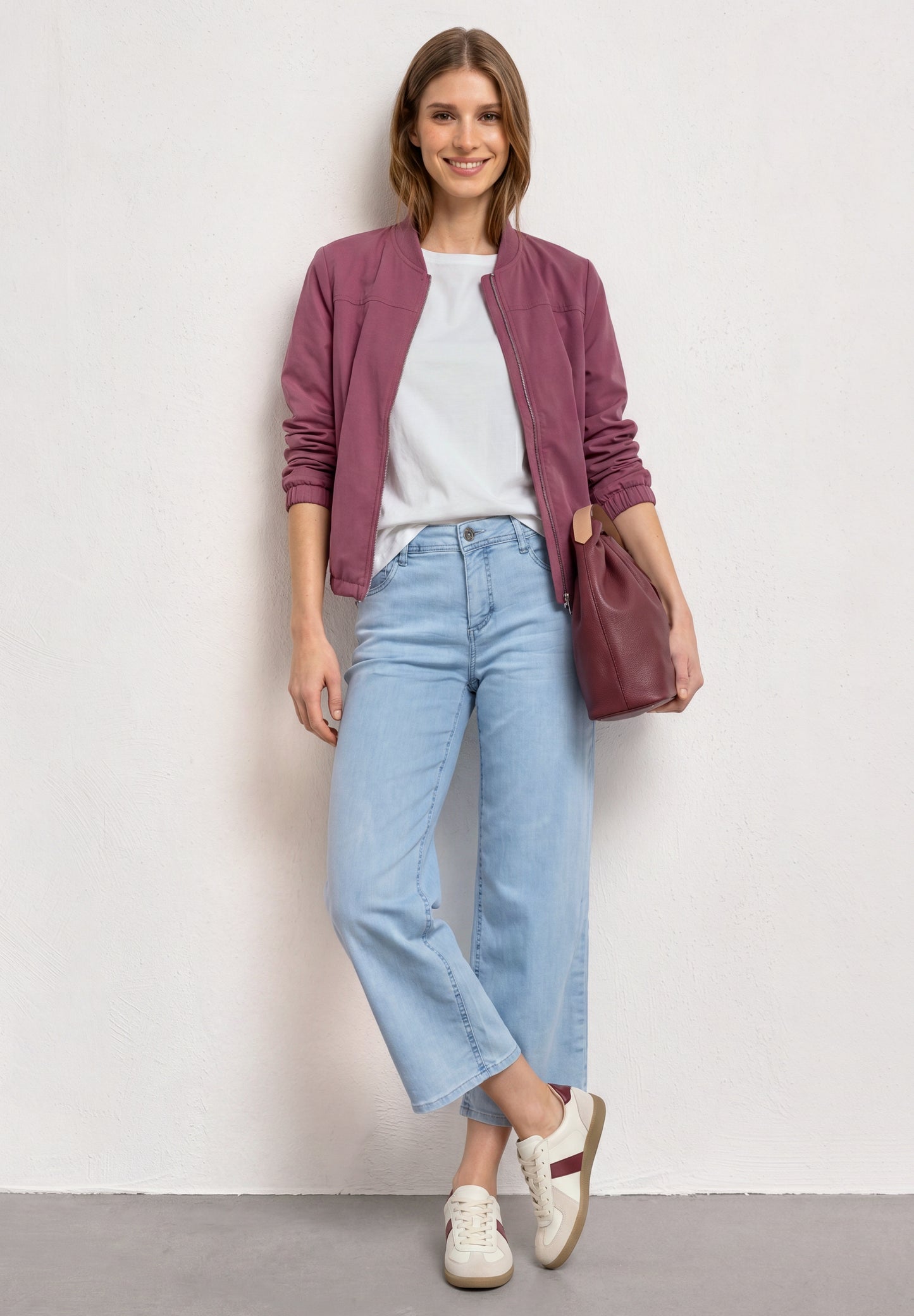 Street One - Langarm Blouson mit Zipper - Farbe: dark clouded blush