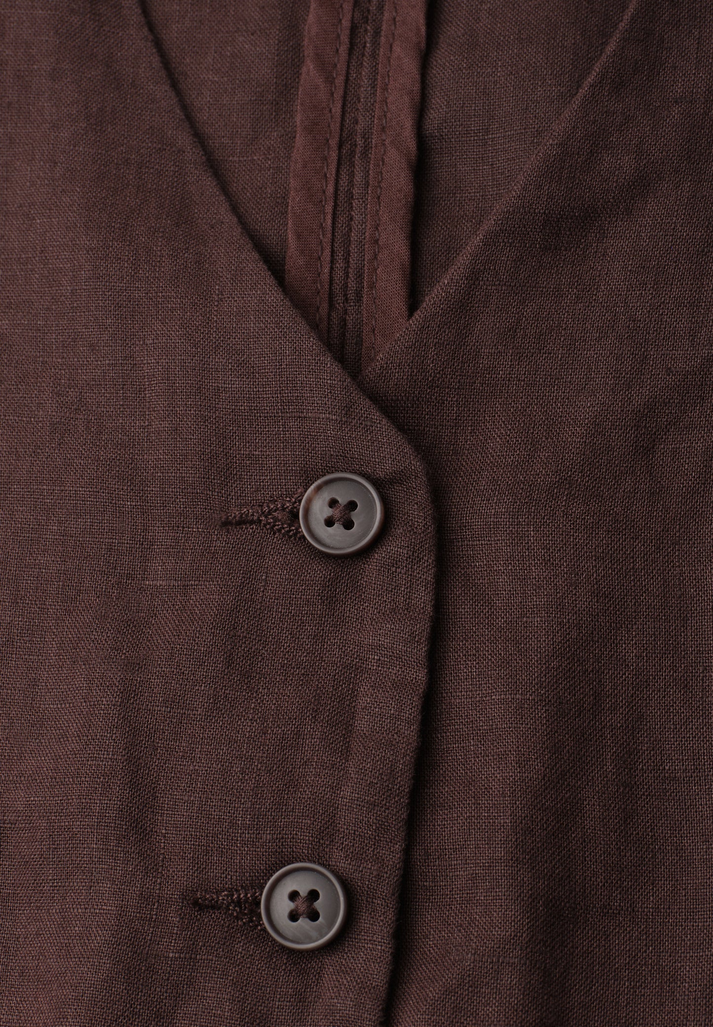 Street One - Weste mit V-Neck aus Leinen - Farbe: espresso brown