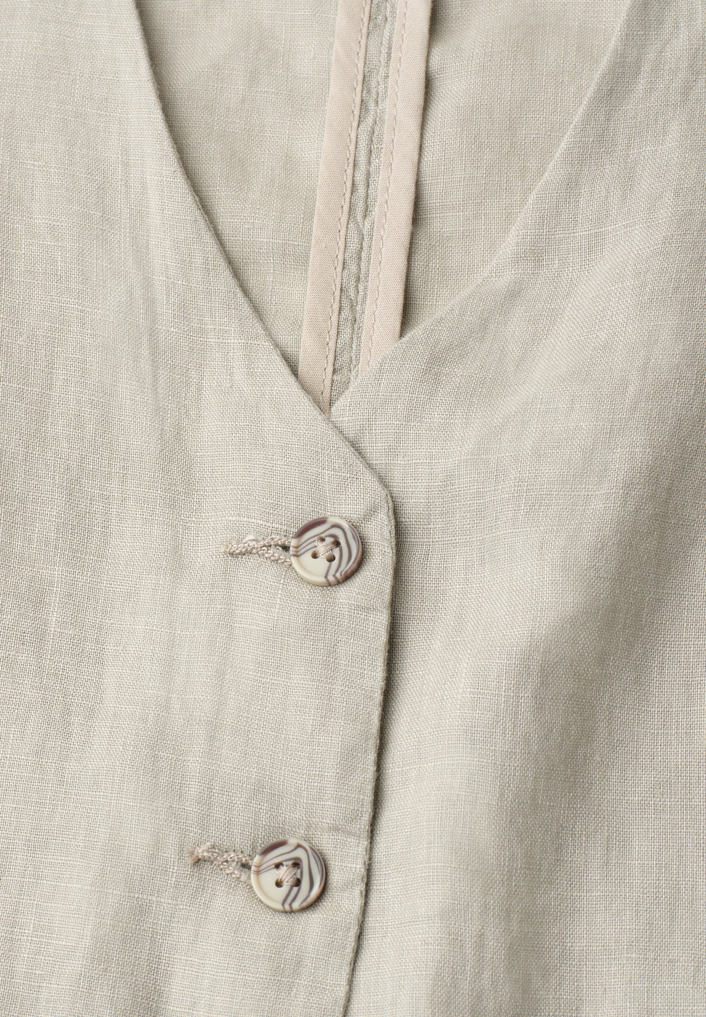 Street One - Weste mit V-Neck aus Leinen - Farbe: timeless beige