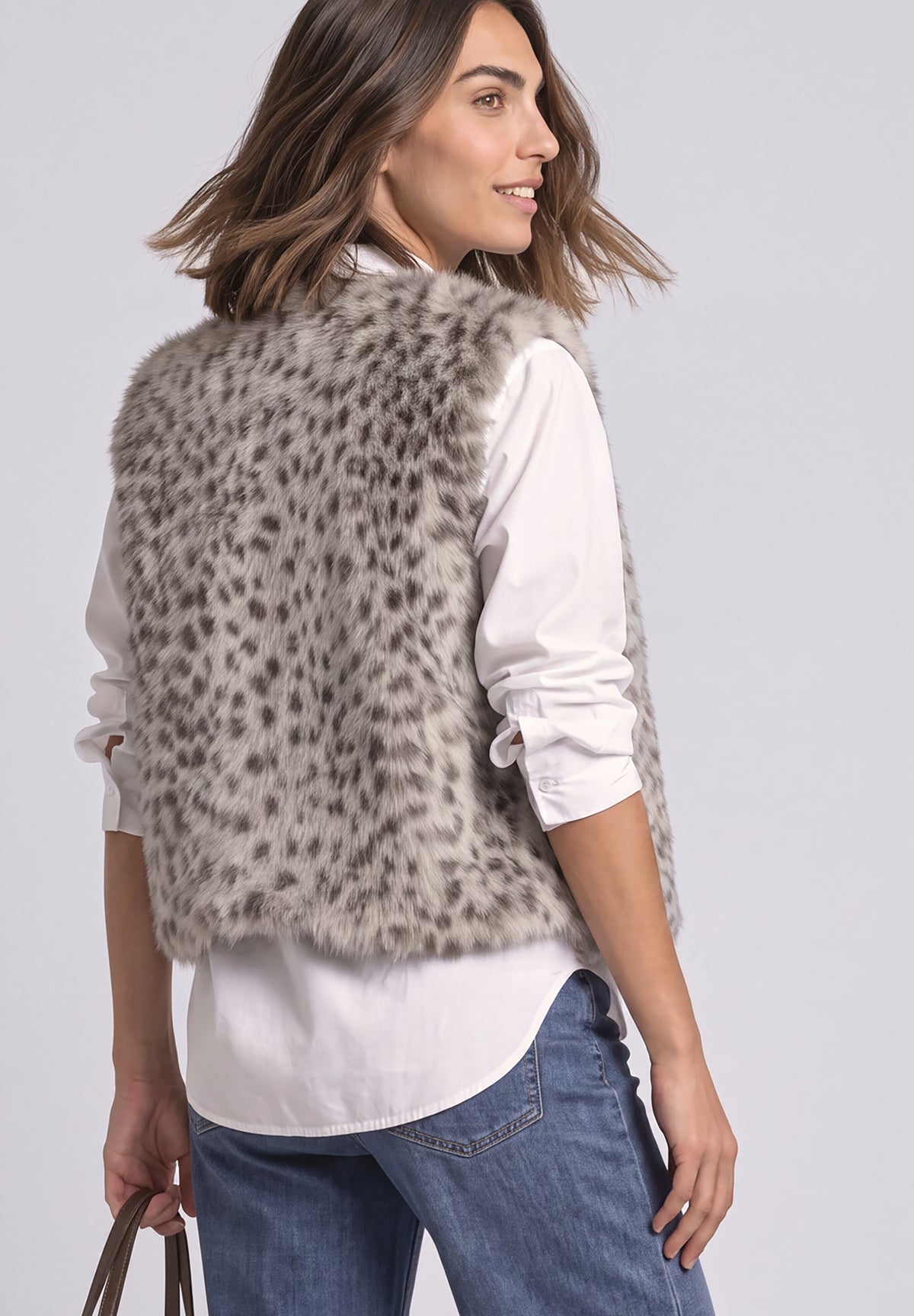 Street One Fake-Fur Weste in clay sand modern kombiniert