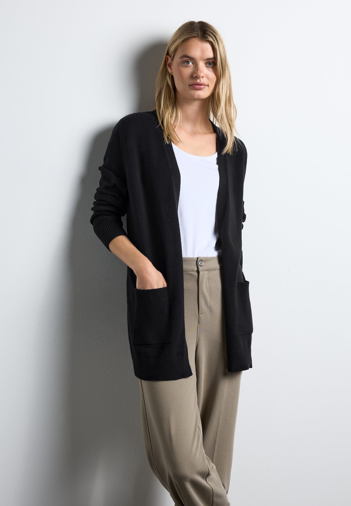 Street One Offener Cardigan - Farbe: schwarz