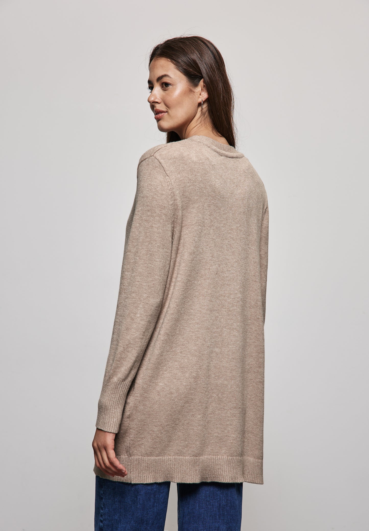 Street One Offener Cardigan - Farbe: taupe melange