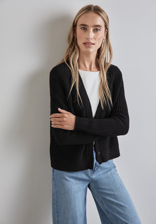 Street One Kurzer Cardigan - Farbe: schwarz