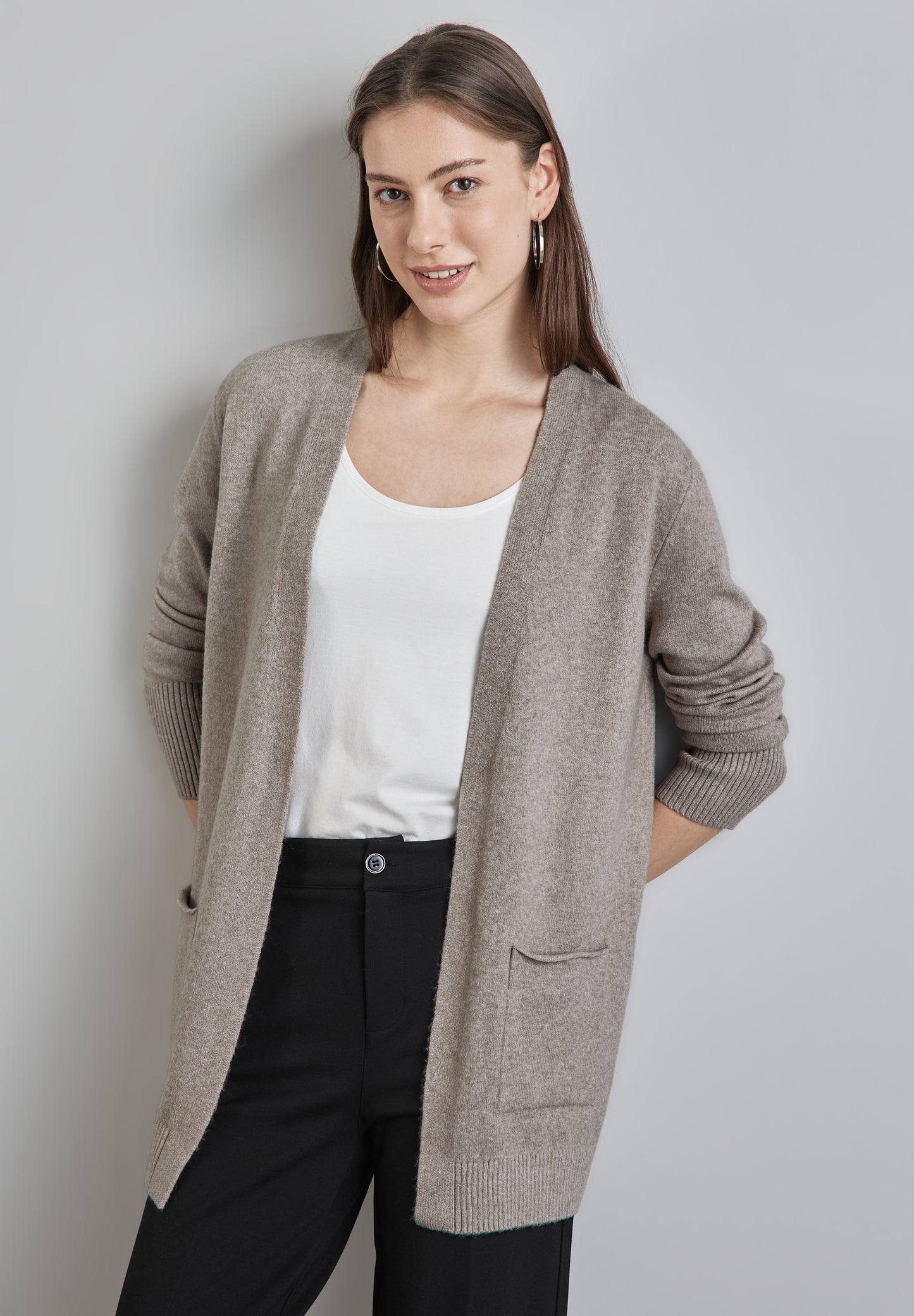 Street One Offener Cardigan - Farbe: breezy beige mel.