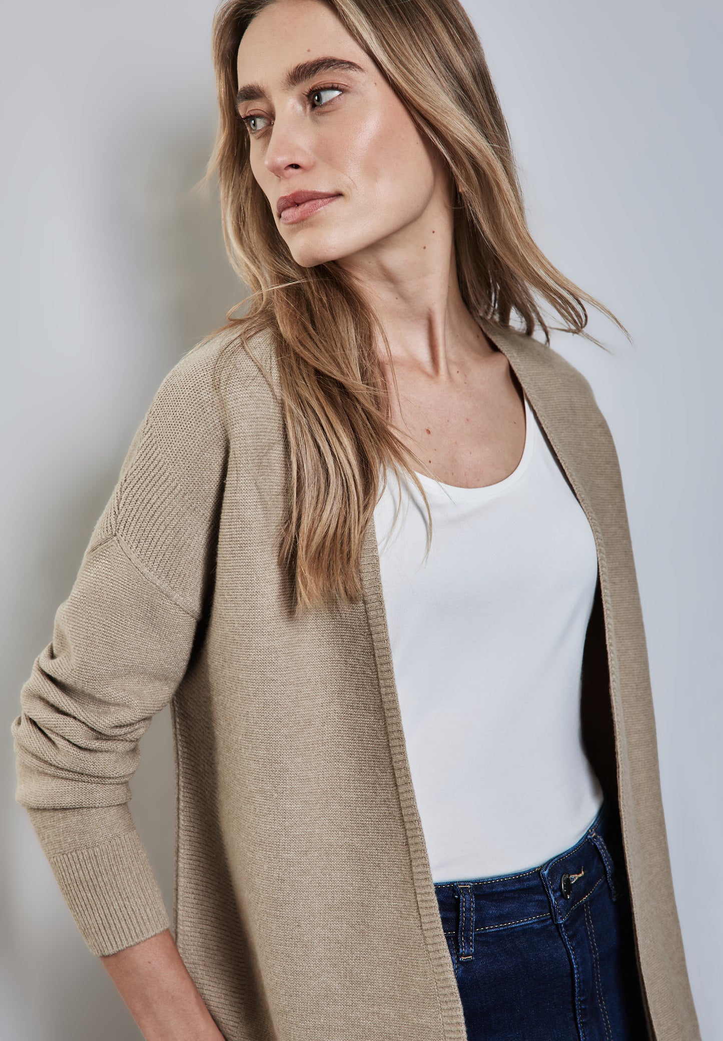 Street One Offener Cardigan - Farbe: honey sand mel.