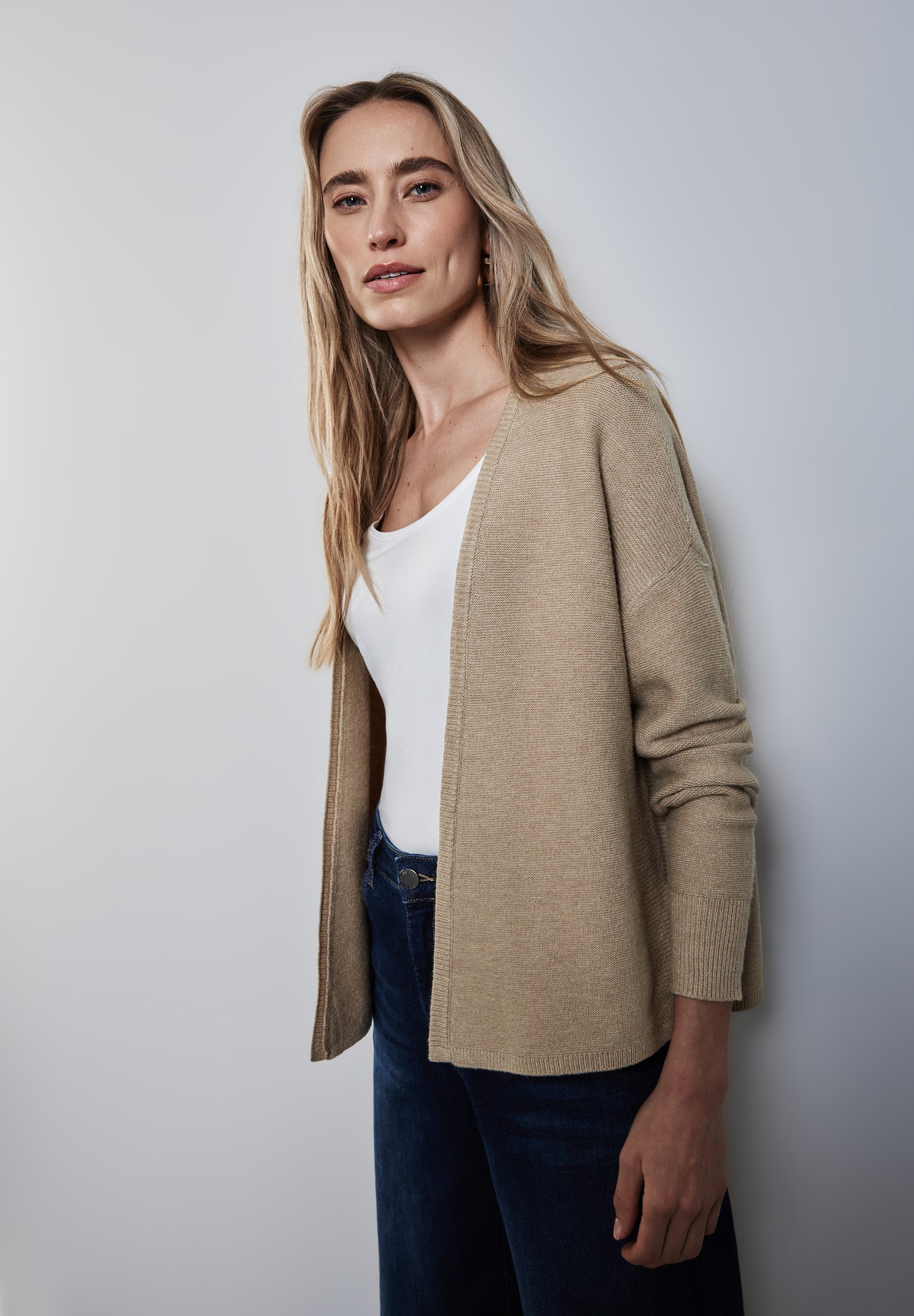 Street One Offener Cardigan - Farbe: honey sand mel.