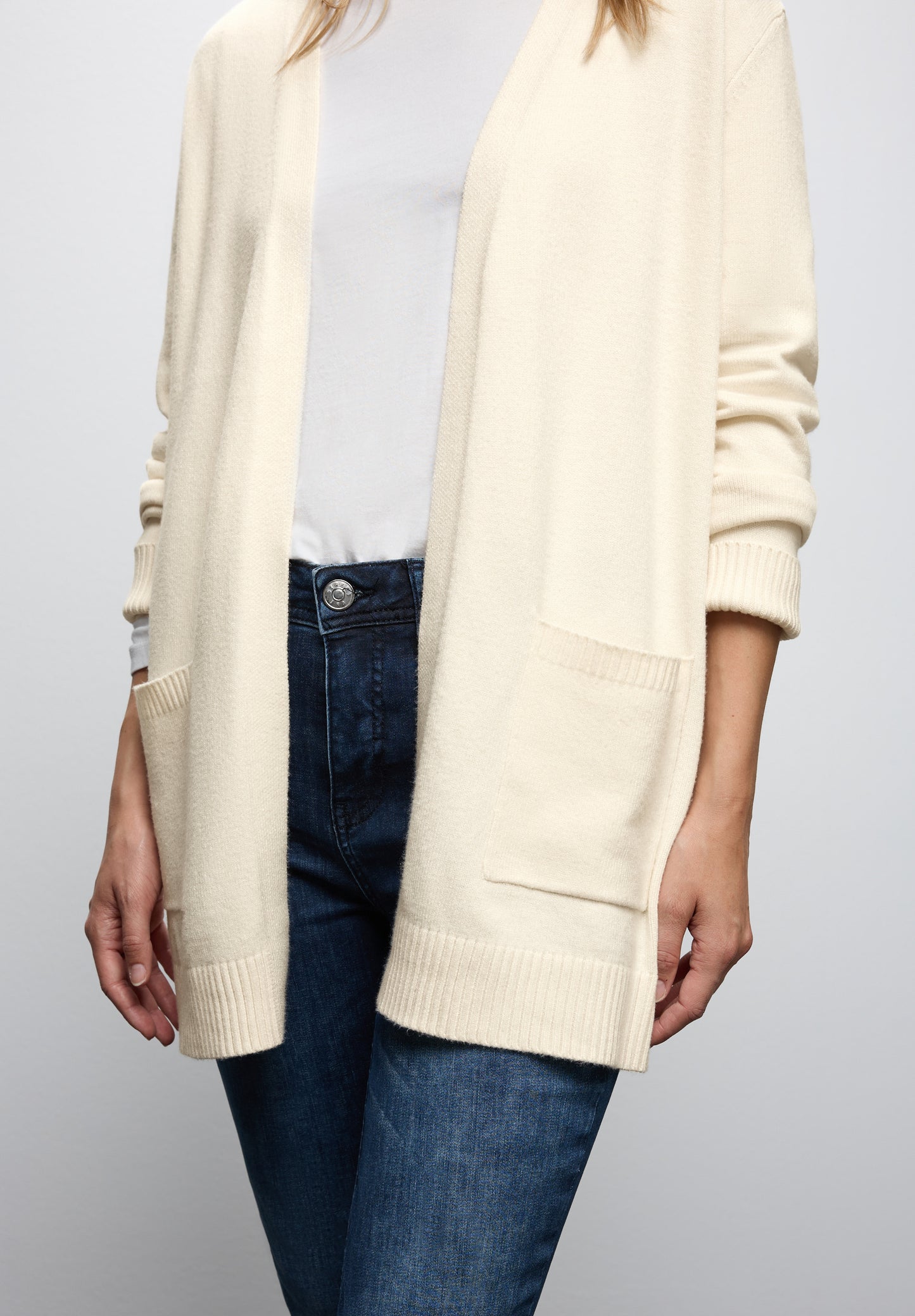 Street One Offener Cosy Cardigan - Farbe: soft beige