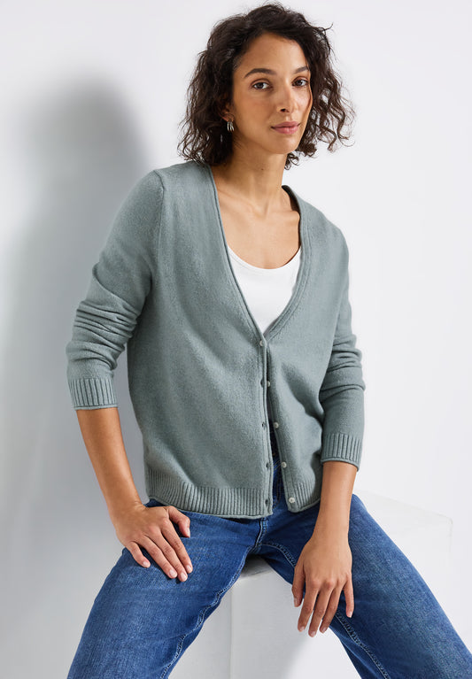 Street One Kurzer Cardigan - Farbe: nile blue mel.