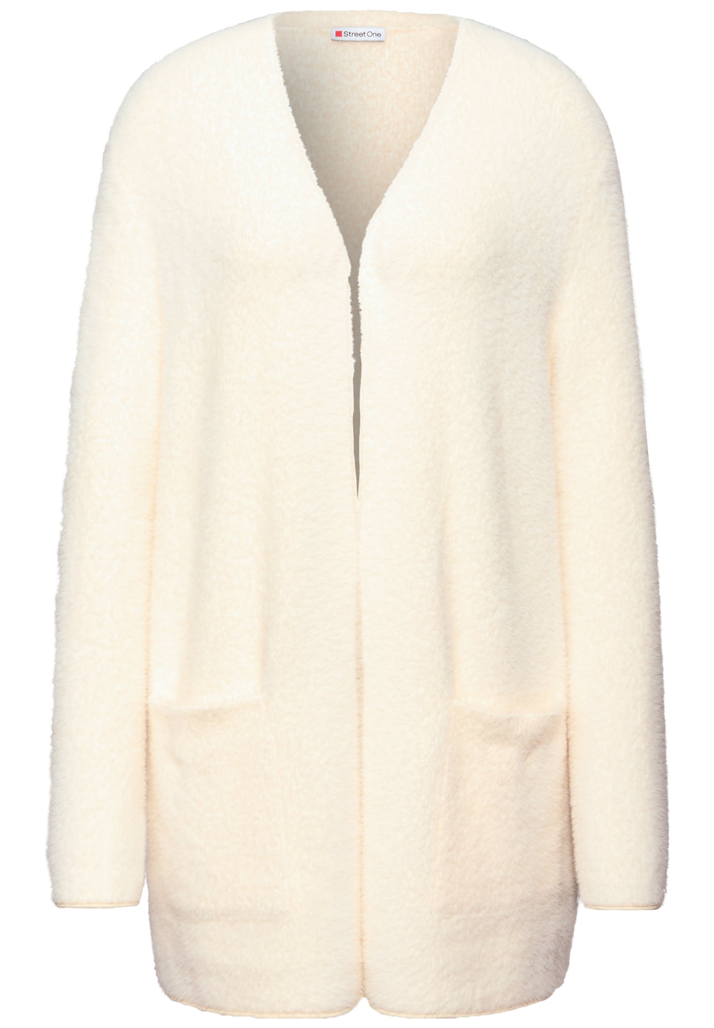 Street One Langer Federgarn Cardigan - Farbe: soft beige
