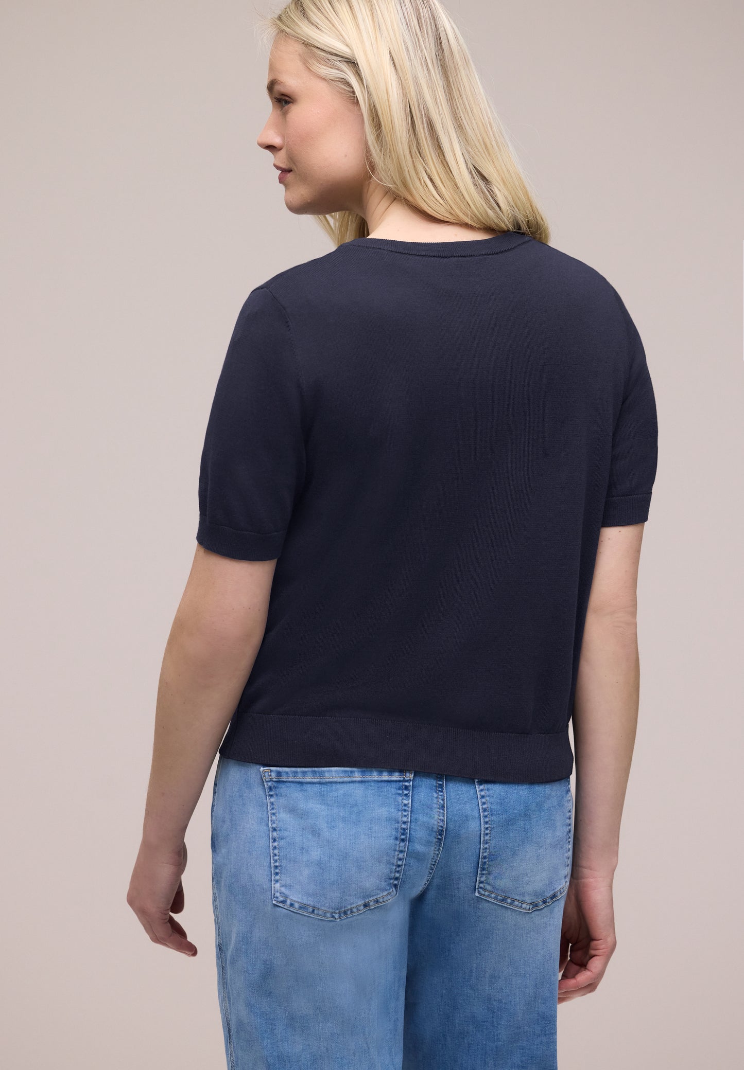 Street One - Kurzarm Cardigan mit Rundhals - Farbe: shadowed navy