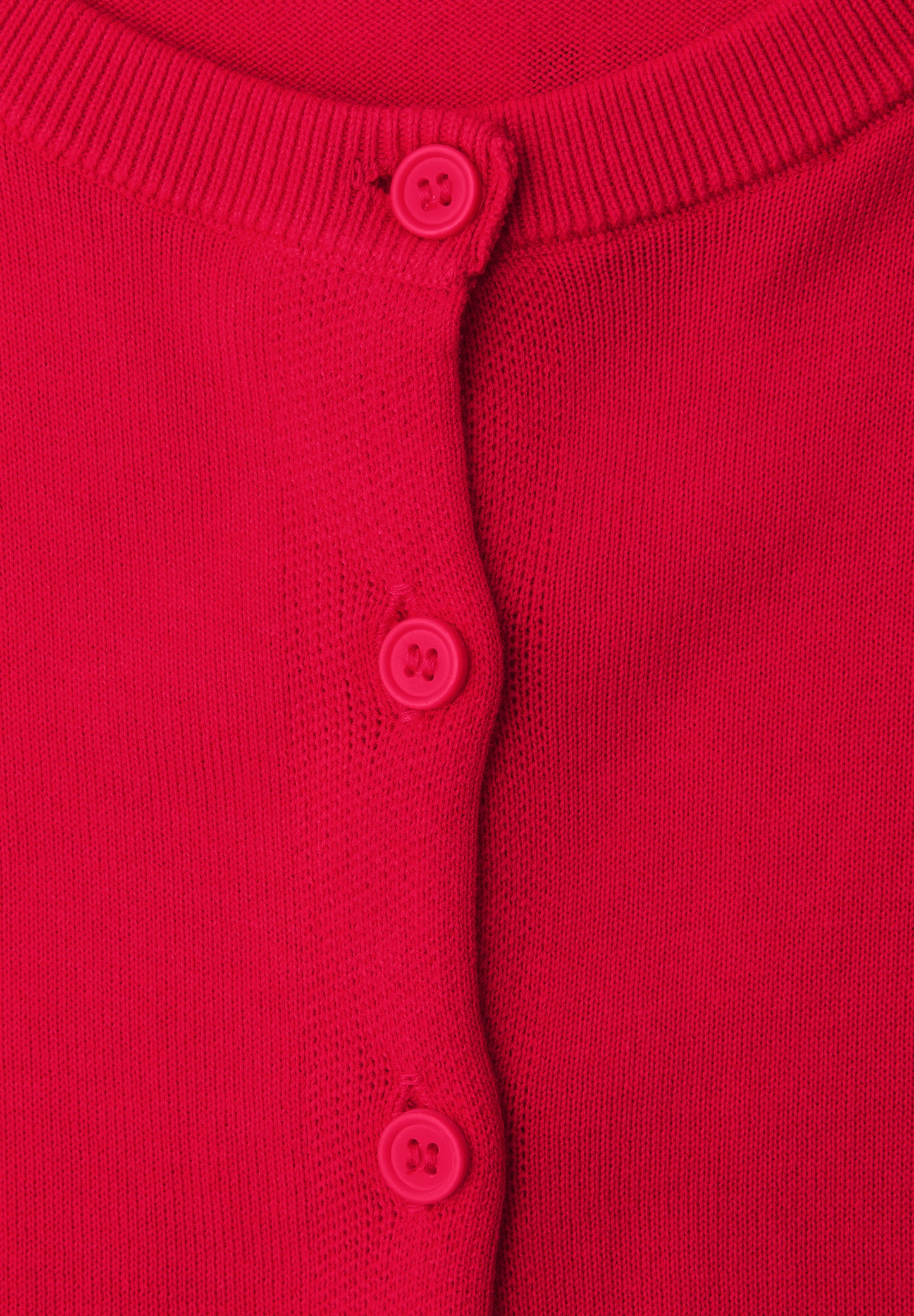 Street One - Kurzarm Cardigan mit Rundhals - Farbe: salsa red
