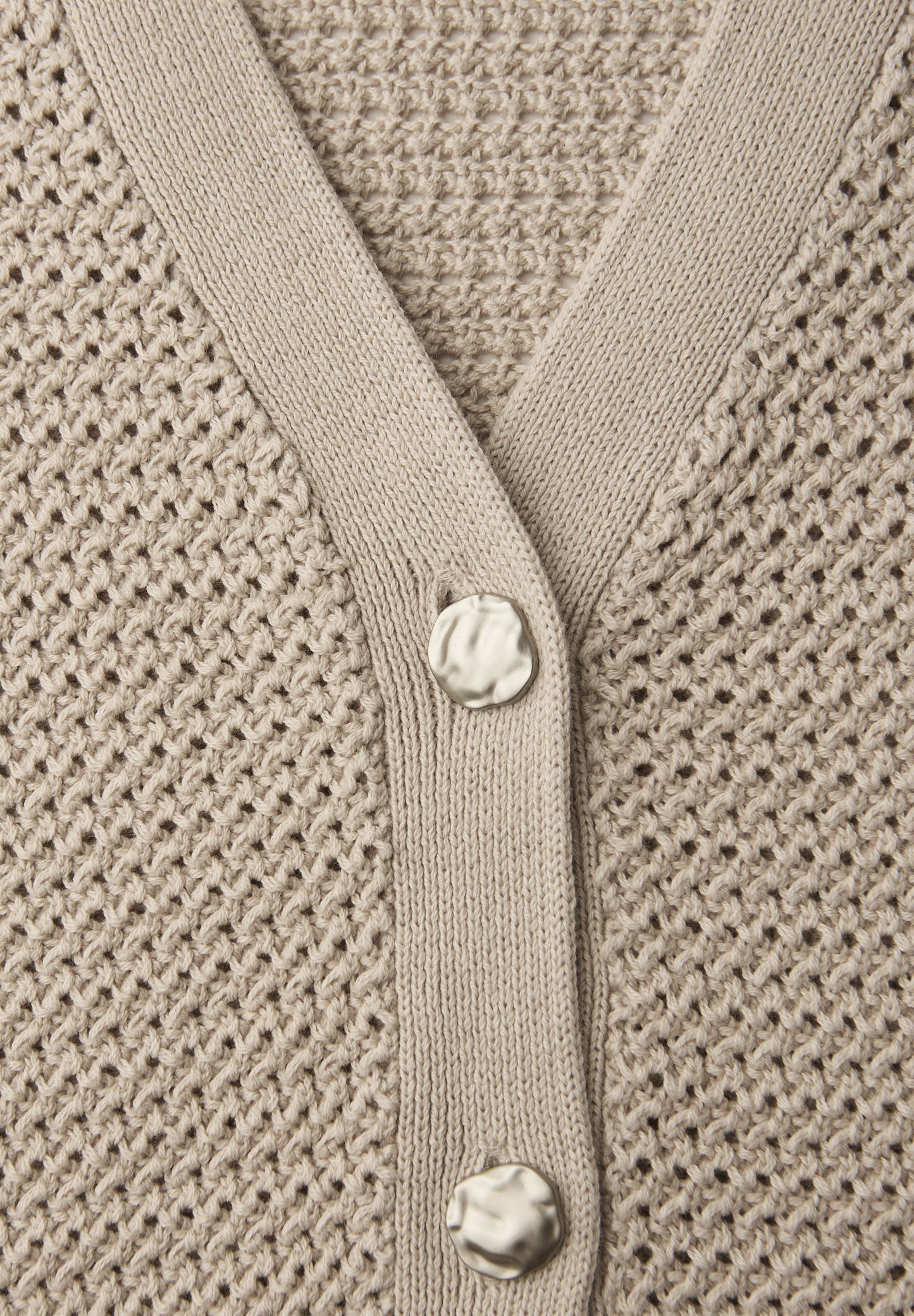 Street One - Kurzarm Cardigan mit V-Neck und Struktur - Farbe: clay sand