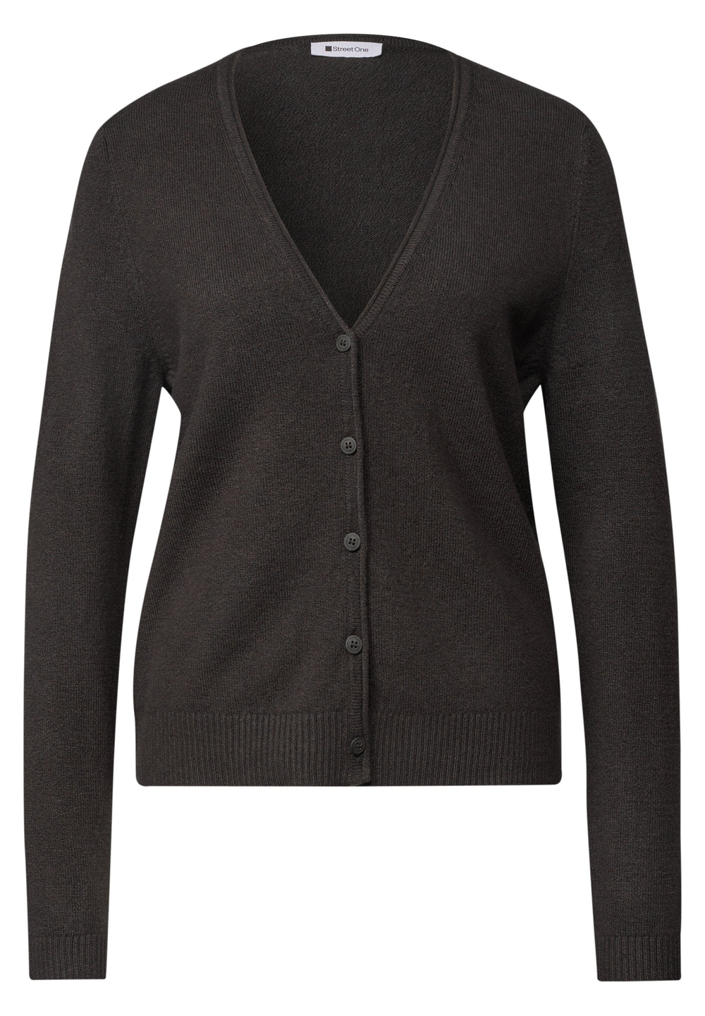 Street One Cardigan A254147-18037 in Black Coffee Melange